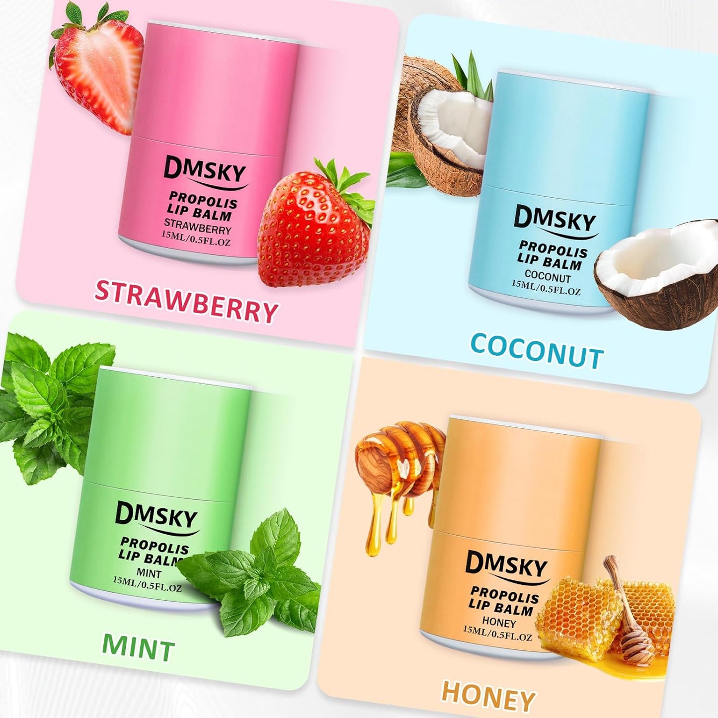 DMSKY Lip Sleeping Mask Set 8 Pack, Nourish and Hydrate Lip Butter with Shea Butter & Vitamin E, Lip Balm for Dry Lips, Gifts for Women