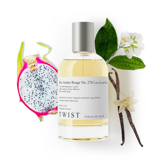 Twist Rio Amber Rouge No. 270 - Inspired by S. D. Janeiro Cheirosa '68, Long-Lasting Perfume for Women, Vegan, Clean Ingredients, Wood & Powder Fragrance – Spray 100 ml | 3.4 fl. oz.