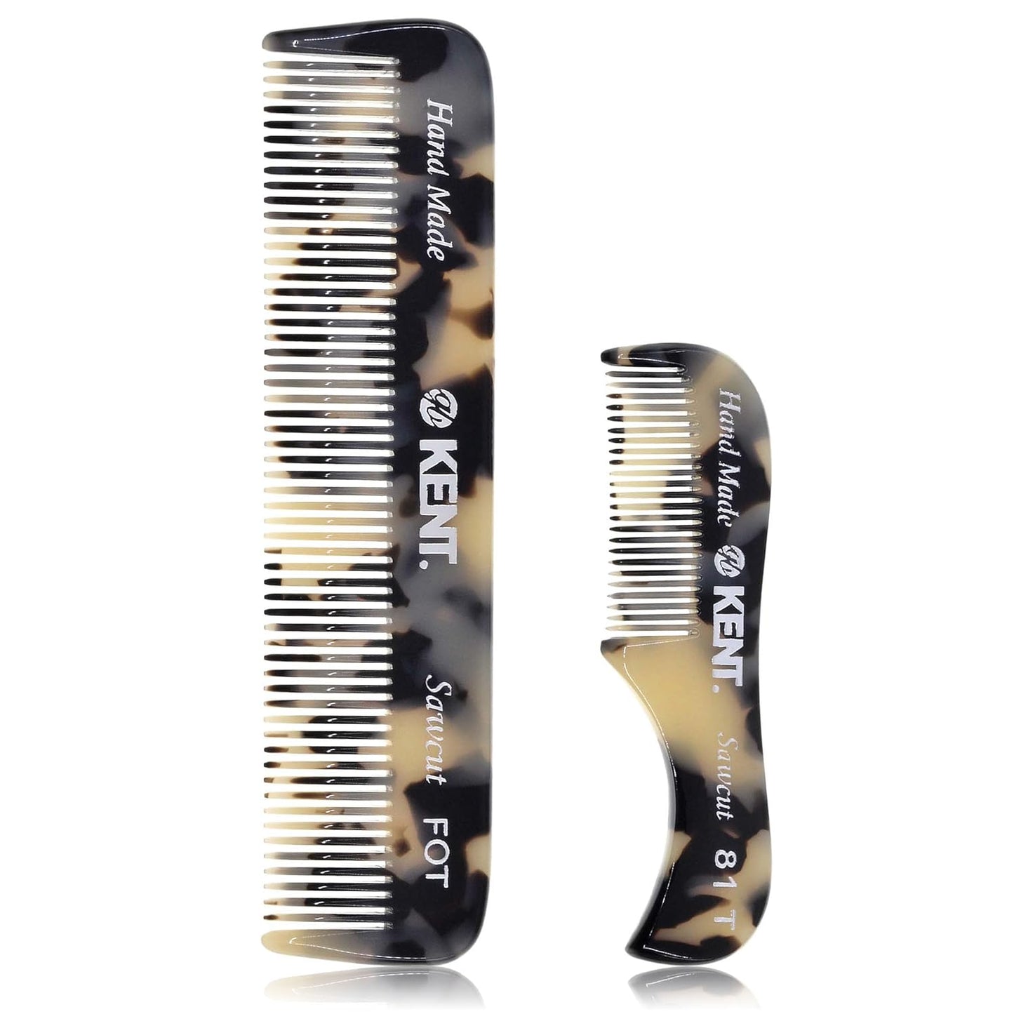 Kent FOT TW - 81T TW Beard Comb Set Pocket for Men - Pocket Combs Kit for Men for Travel and Home, Mustache Comb for Mens, Mini Beard Set for Mens Grooming, Handmade Combs Grooming Set