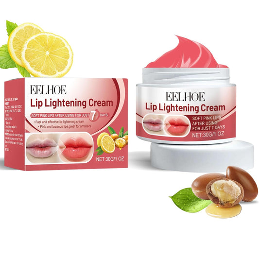 Lemon Lip Lightening Cream, Lip Balms & Moisturizers Lip Lightening for Dark Lips, Natural Lip Exfoliator with Shea Butter and Vitamin E, Lip Lightener for Dry, Chapped, Reduce Fine Lines Lip