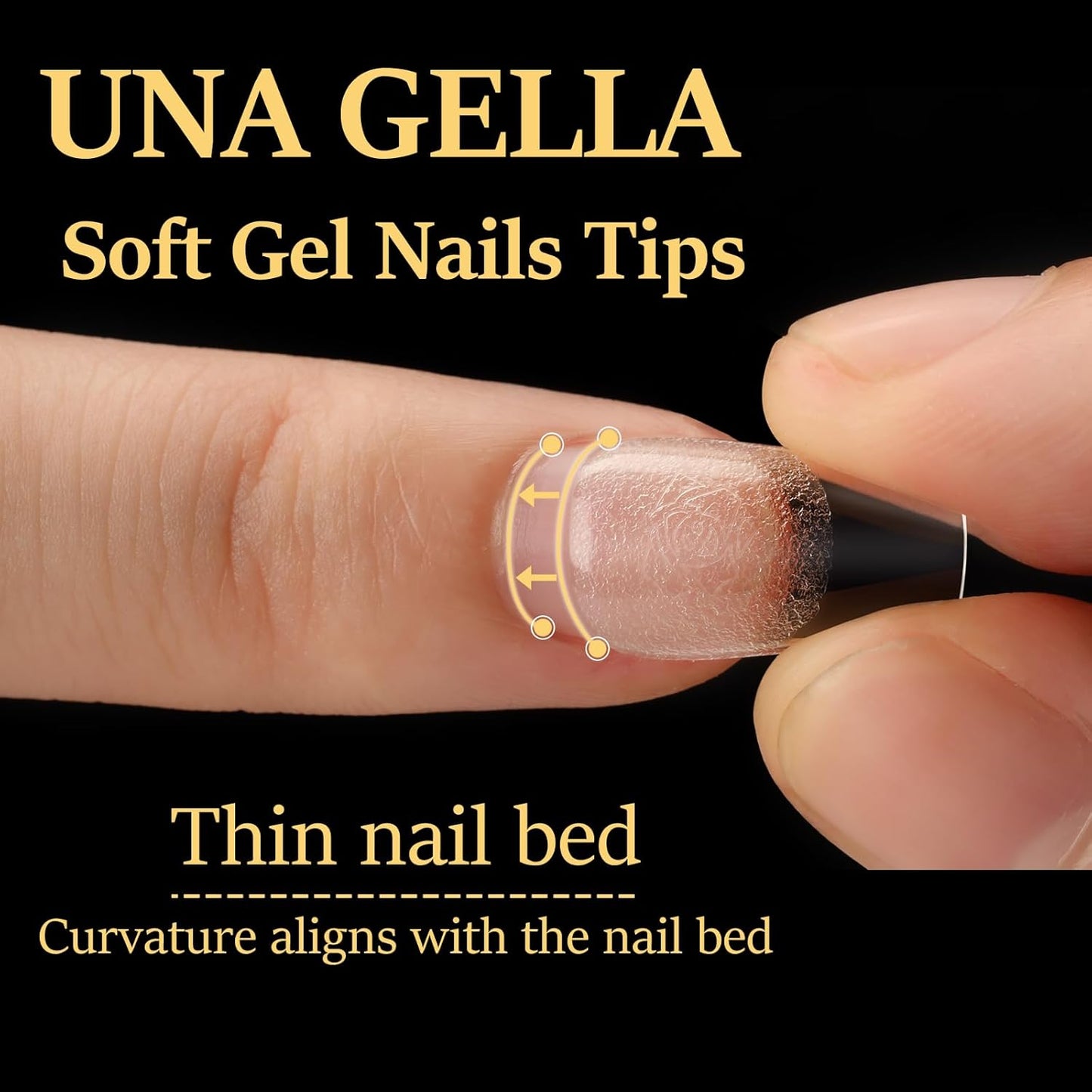 UNA GELLA Short Coffin Nail Tips, 600Pcs Short Coffin Gel Nails Tips Pre Etched 12 Sizes Soft Gel Fake Nails Tips Pre-file Full Cover for Nail Extension Home DIY Salon with Box