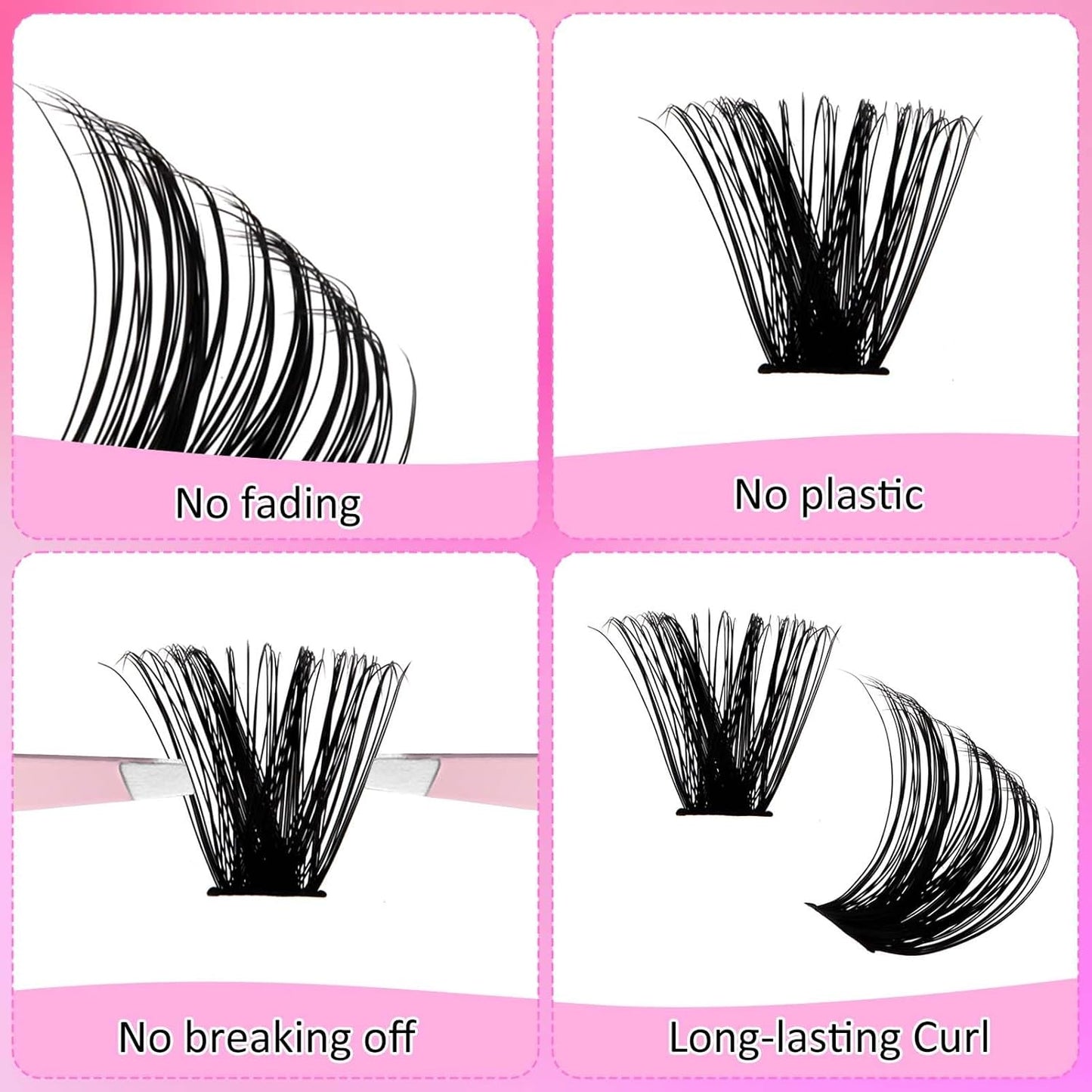 Cluster Lashes D Curl Lash Clusters 280 Pcs Lash Extension Clusters Individual Lashes Soft DIY Eyelash Extensions Mixed Tray Eyelash Clusters Natural Look (80D-0.07D, 8-16mm)