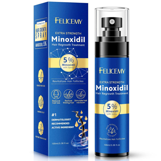 5% Minoxidil for Men and Women Hair Growth, Minoxidil Spray For Beard Growth Serum, Combat Hair Thinning and Loss, Strengthen Regrowth Treatment 3.38 Fl Oz