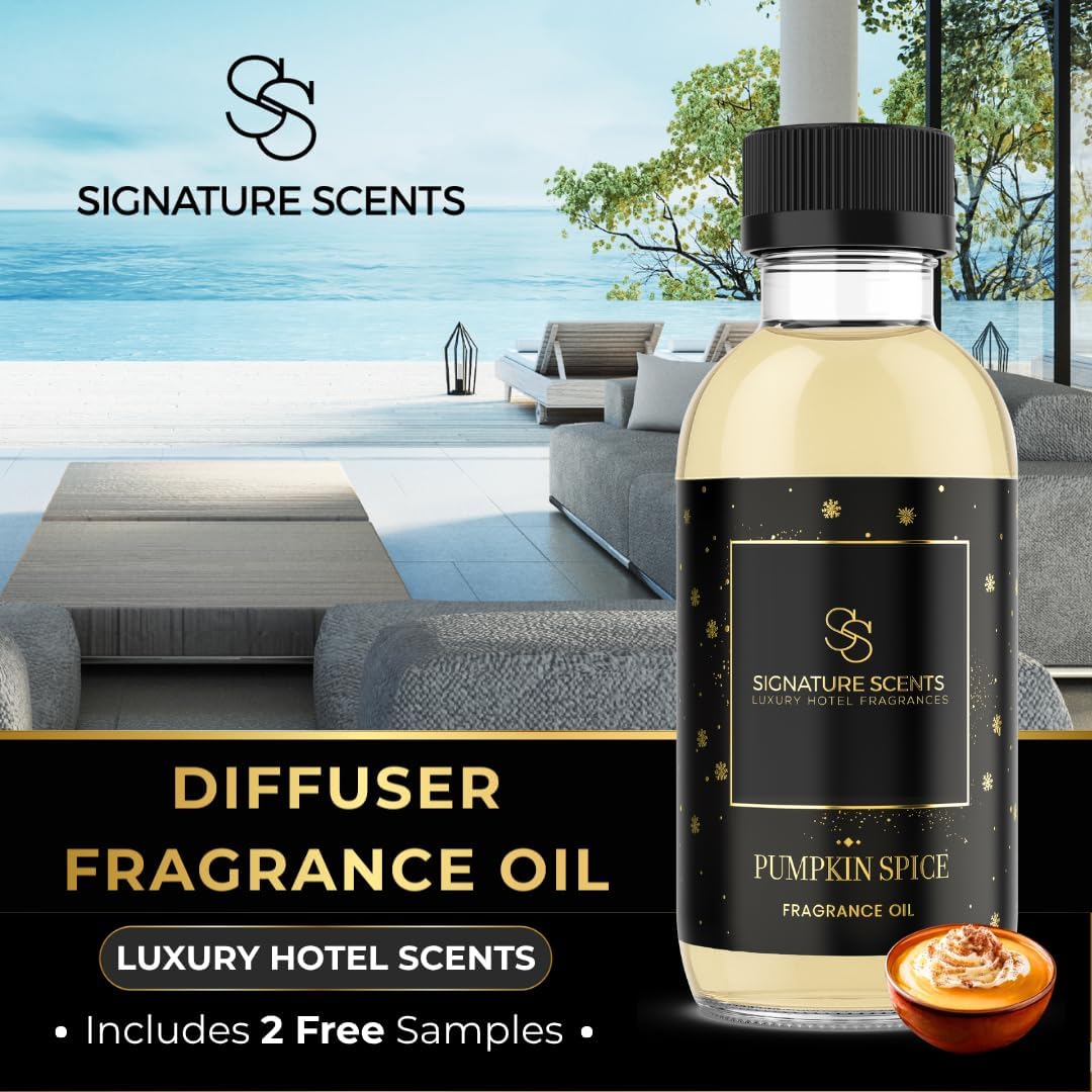 Luxury Hotel Diffuser Oil for Hotels and Homes - Aromatherapy Oils for use with an Essential Oil Diffuser at Home - Fragrance-Scent Diffuser Oil Blend (Pumpkin Spice) 4.05fl oz (120ml)