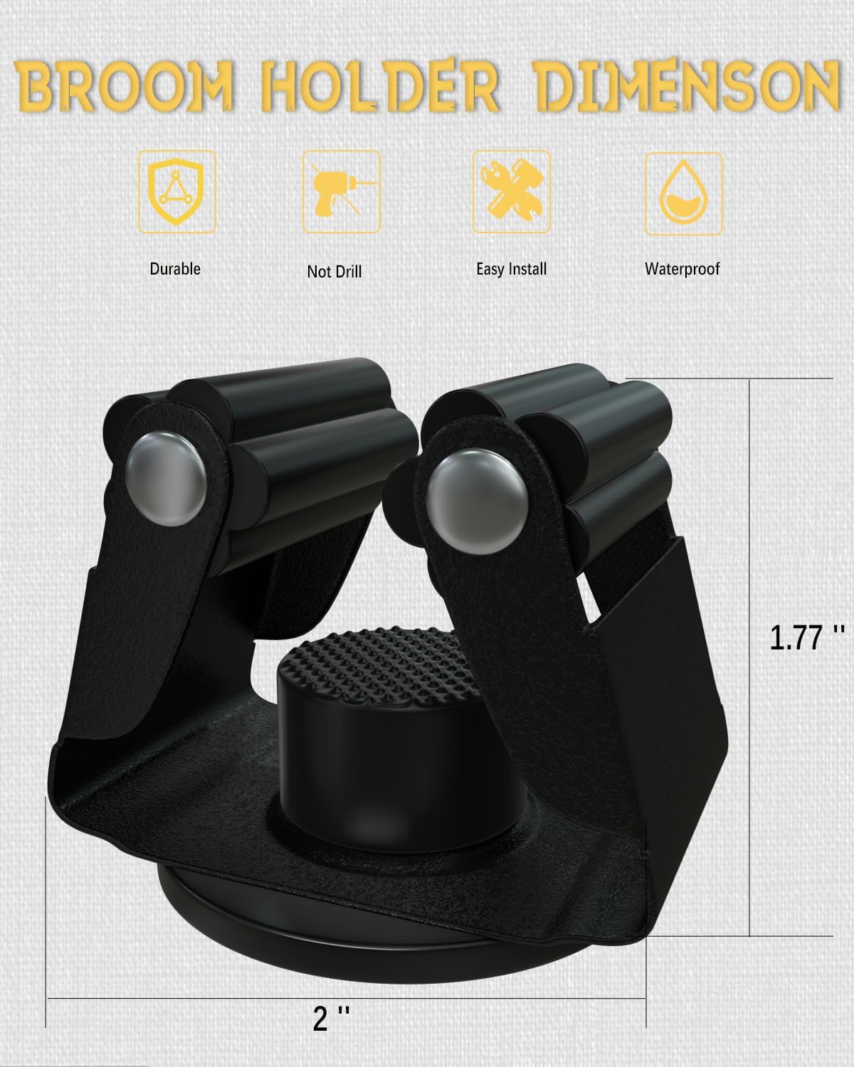 Magnetic Mop and Broom Holder, Broom Gripper Stainless Steel Mop Hanger Magnetic Broom Holder for Refrigerator, RV Camper Wall Organizer, Garage Kitchen Laundry Tools Organizer - 2 Pack/Gray…