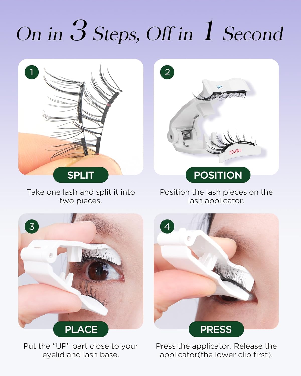 BEYELIAN Magnetic Eyelashes with Applicator Kit, Reusable Natural Look False Lashes, No Glue Needed Soft Magnetic Lashes for Eye MAGIC-27 (Lightweight & Comfortable)