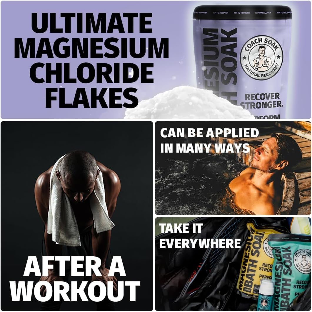 Coach Soak Recovery Bath Soak and Magnesium Lotion with MSM Lavender Bundle