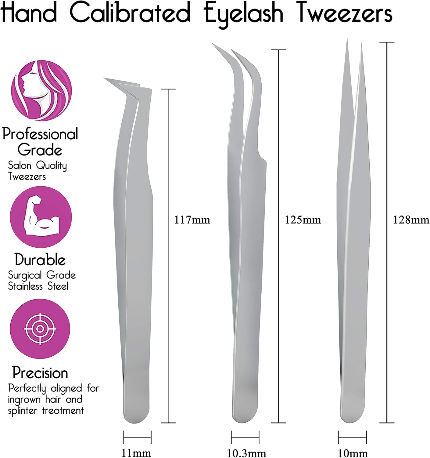 SIVOTE Lash Tweezers for Eyelash Extensions Tweezers for Volume, Isolation & Classic Lashes
