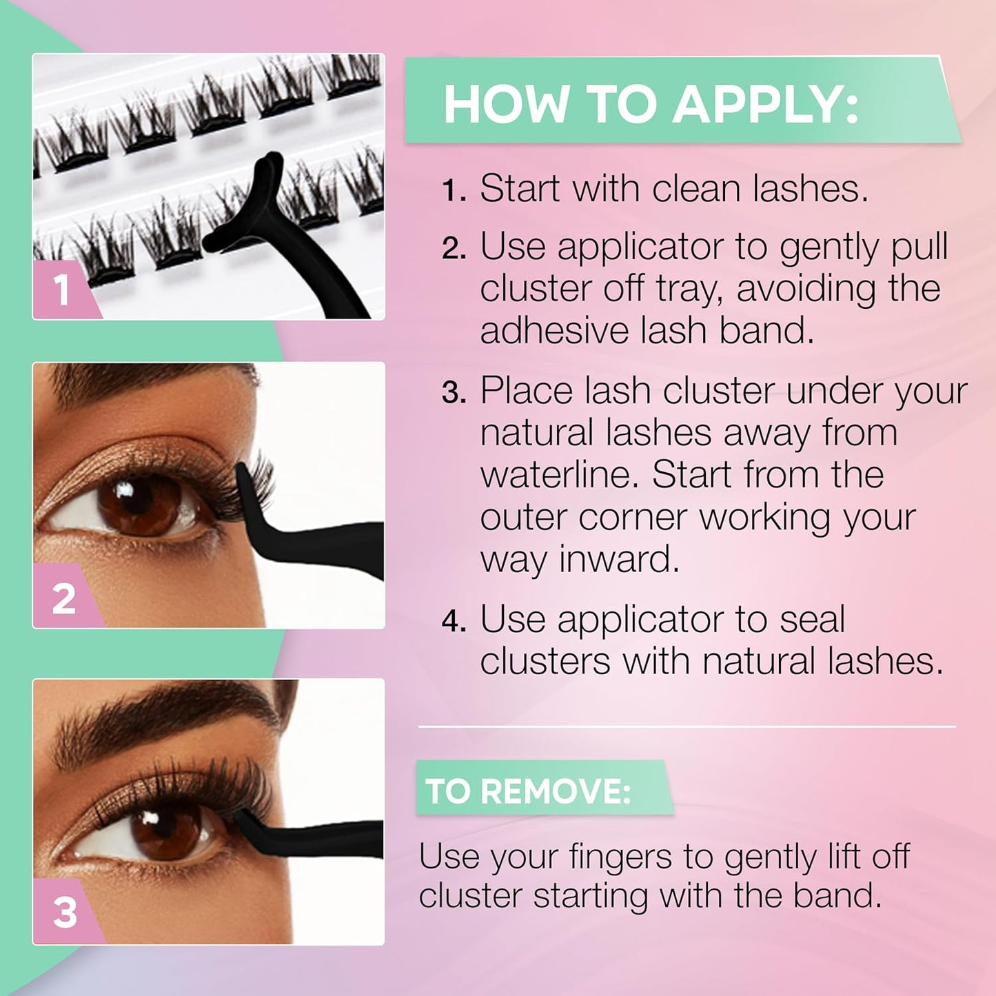 Ardell Press On Lashes Naked Natural – Pre Glued Lash Clusters for All-Day Wear, No Glue Needed, 60 Clusters