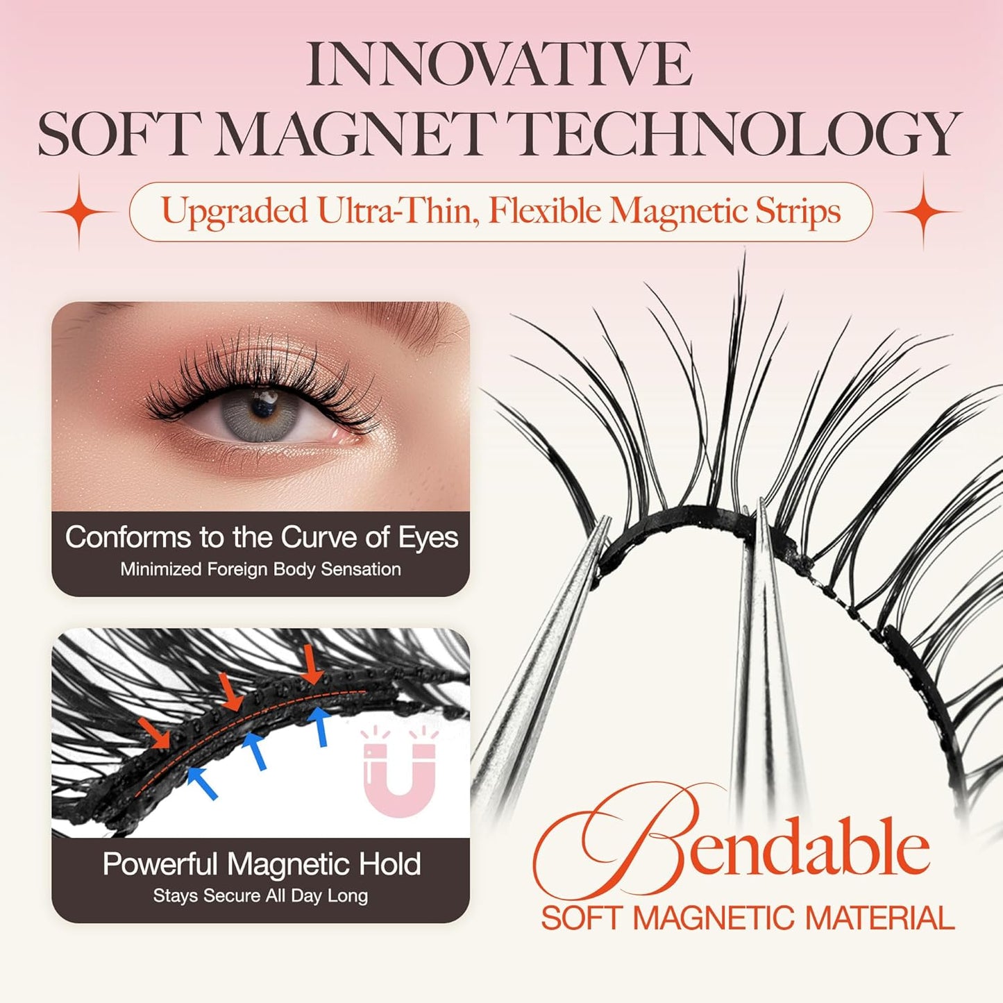 LASHVIEW Magnetic Eyelashes with Applicator,Reusable Soft Magnetic Eyelashes Natural Look, No Glue Needed RCM01-2