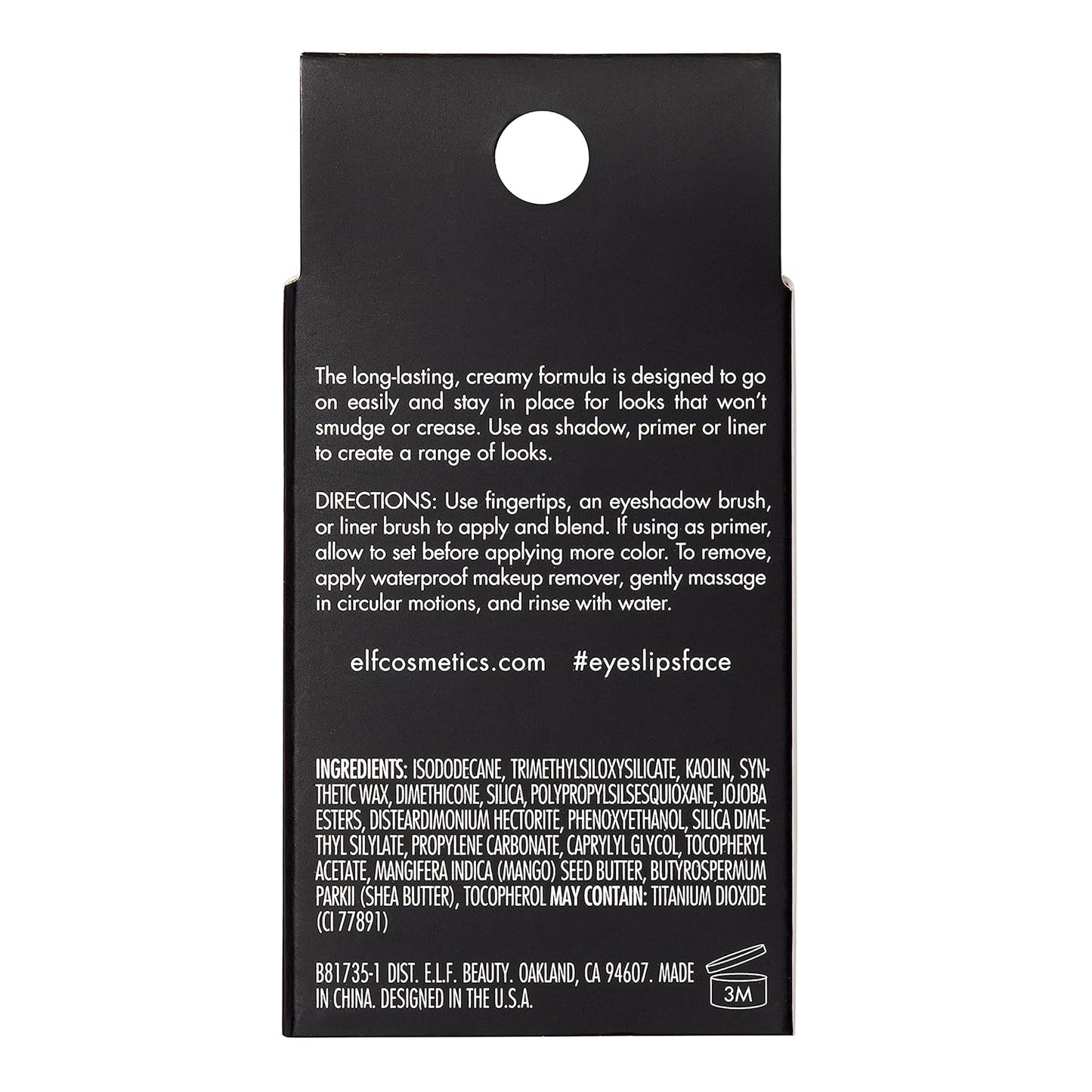 e.l.f. No Budge Cream Eyeshadow, 3-in-1 Eyeshadow, Primer & Liner With Crease-Resistant Color & Stay-Put Power, Vegan & Cruelty-Free, Wispy Cloud