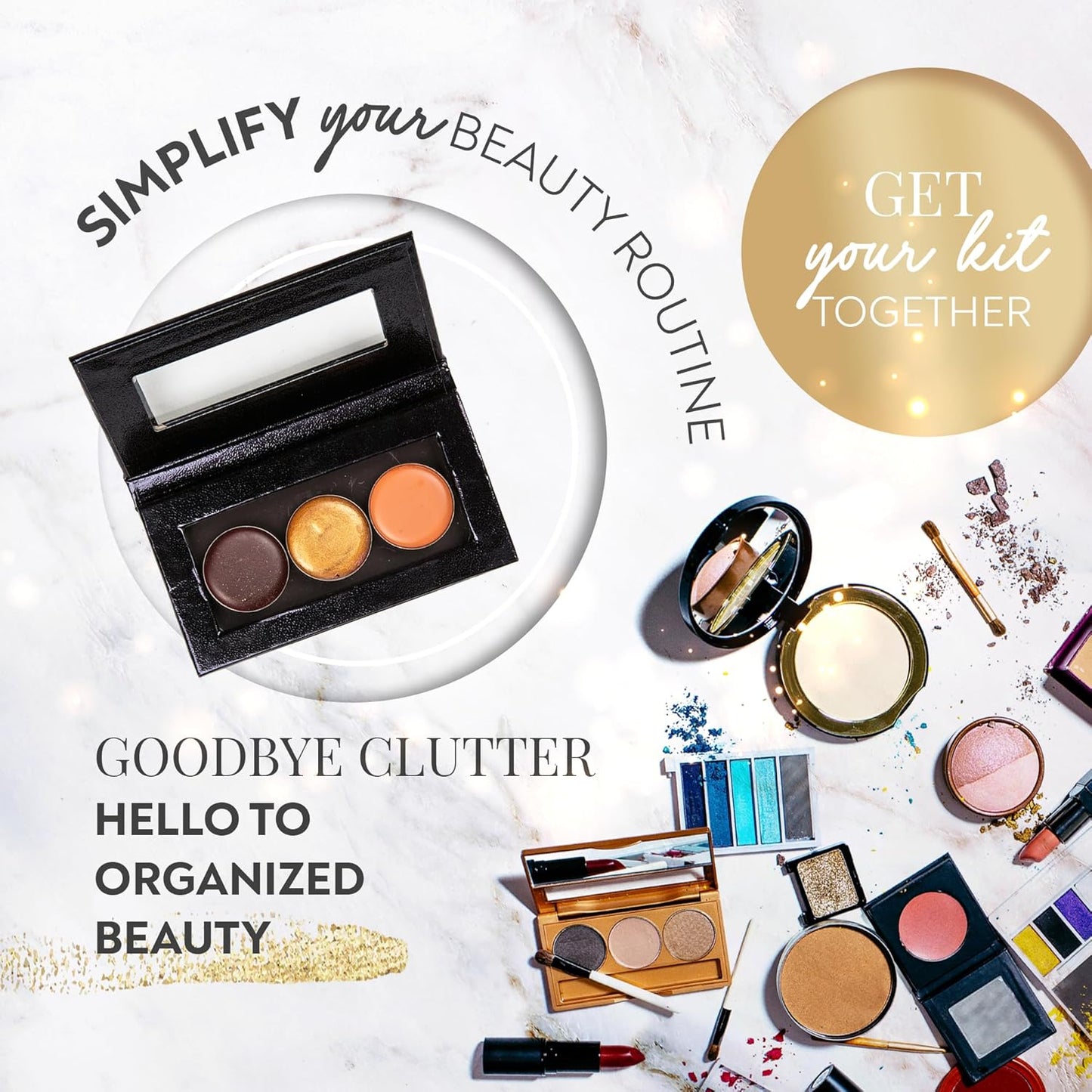 Mini Magnetic Makeup Palette, Empty Magnetic Palette, Universal Magnet makeup palette for Eyeshadows, Powders, Customizable Beauty Organizer with Clear Window