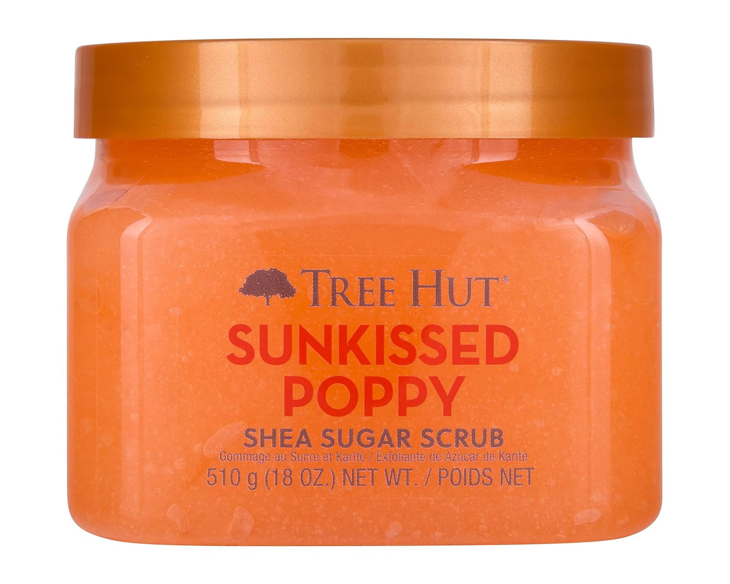 Tree Hut Sunkissed Poppy Shea Sugar Scrub | Exfoliating Body Scrub Removes Dead, Dry Skin for a Soft & Hydrated Feel | Nourishing Essential Body Care | 18 fl oz.