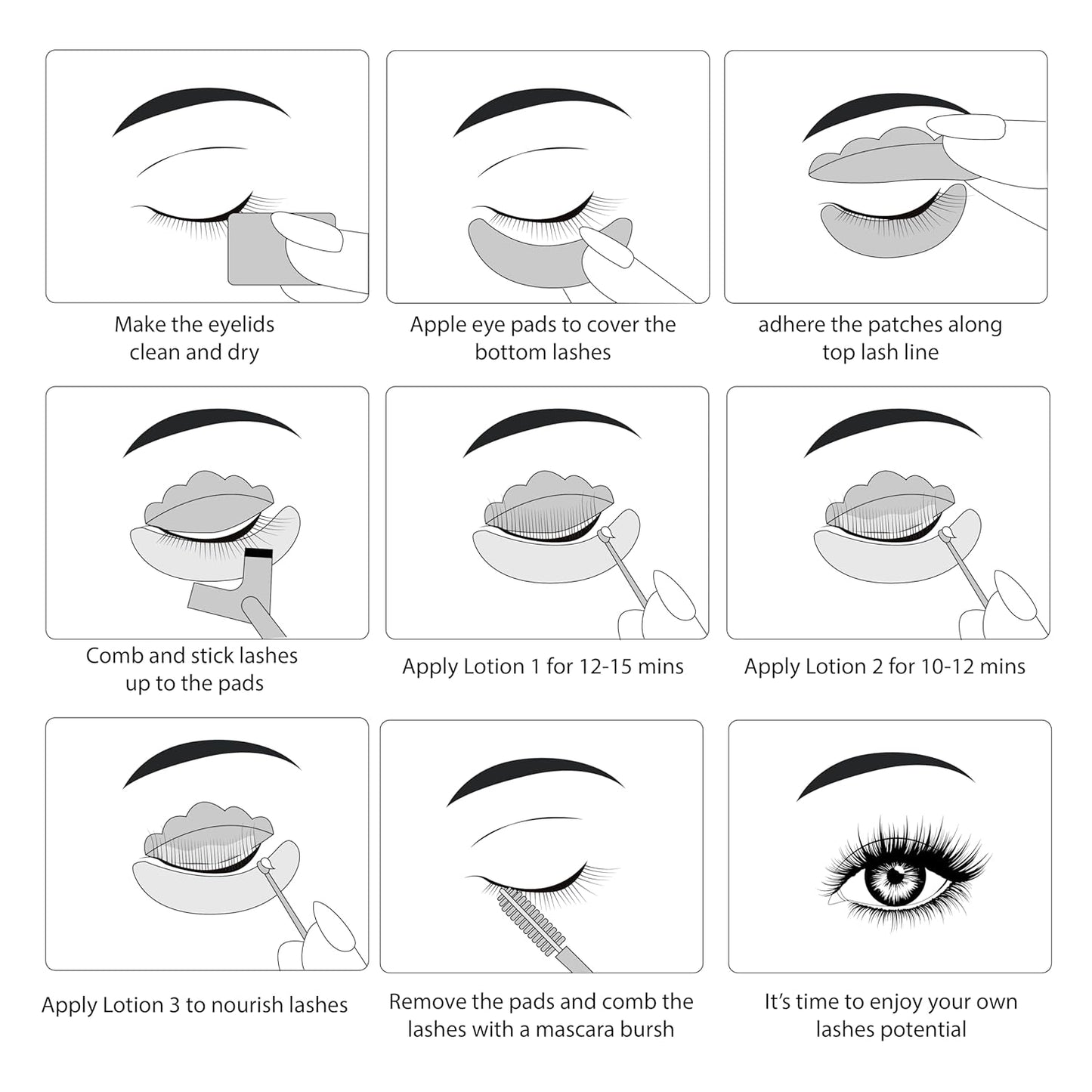 Luxe Lash Lift and Tint Kit – Professional Eyelash Lift and Tint Kit for At-Home Use – Keratin Lash Lamination, Lash Curling & Dye Kit – DIY Lash Perm and Tint Set – 3 Applications – Made in USA