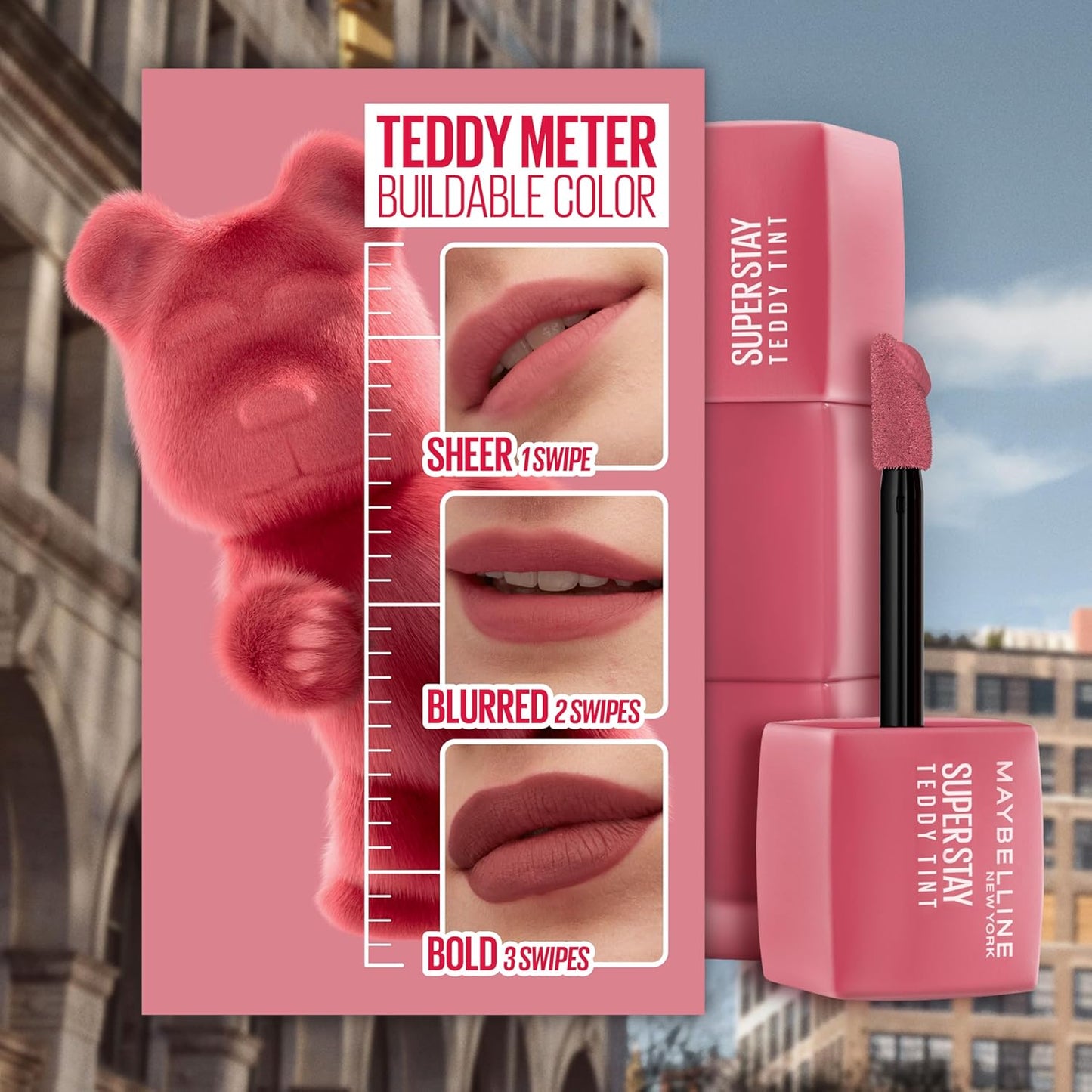Maybelline Super Stay Teddy Lip Tint, Long Lasting Matte Lipstick For Up To 12HR Wear, Kneehigh, 1 Count