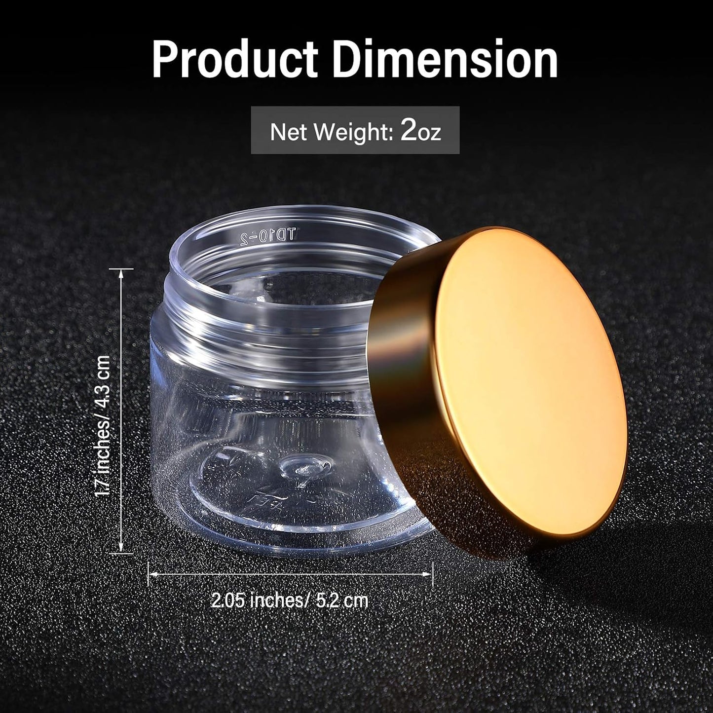 SATINIOR 100 Pcs Plastic Jars with Lids Small Containers Lids Wide Mouth Small Plastic Containers for Lotion Cream Rhinestones Body Butters Travel Storage(4 oz,Gold)