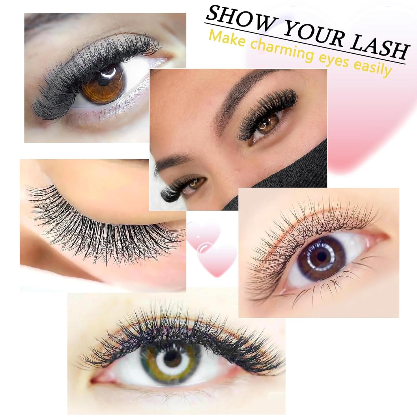 W Lash Extensions 8D Eyelash Extensions W Shape 0.07mm Thickness D Curl Mix 8-15mm Premade Fans Individual Lashes Volume Matte Black 12 Rows Crisscross False Eyelashes(W-8D-0.07-D,8-15mm)