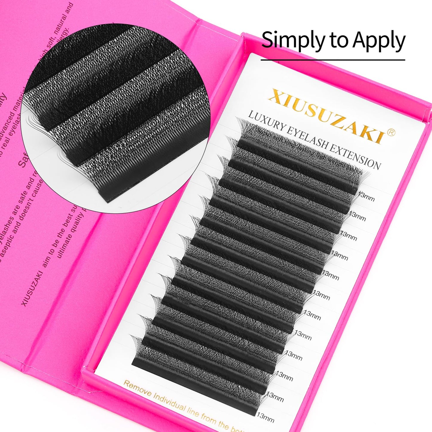 W Lash Extensions Supplies 4D Eyelash Extensions W Shape 0.07mm Thickness C Curl 11mm Premade Fans Easy Fan Lashes Volume Matte Black 12 Rows Crisscross Eye Lashes(W-4D-0.07-C,11mm)