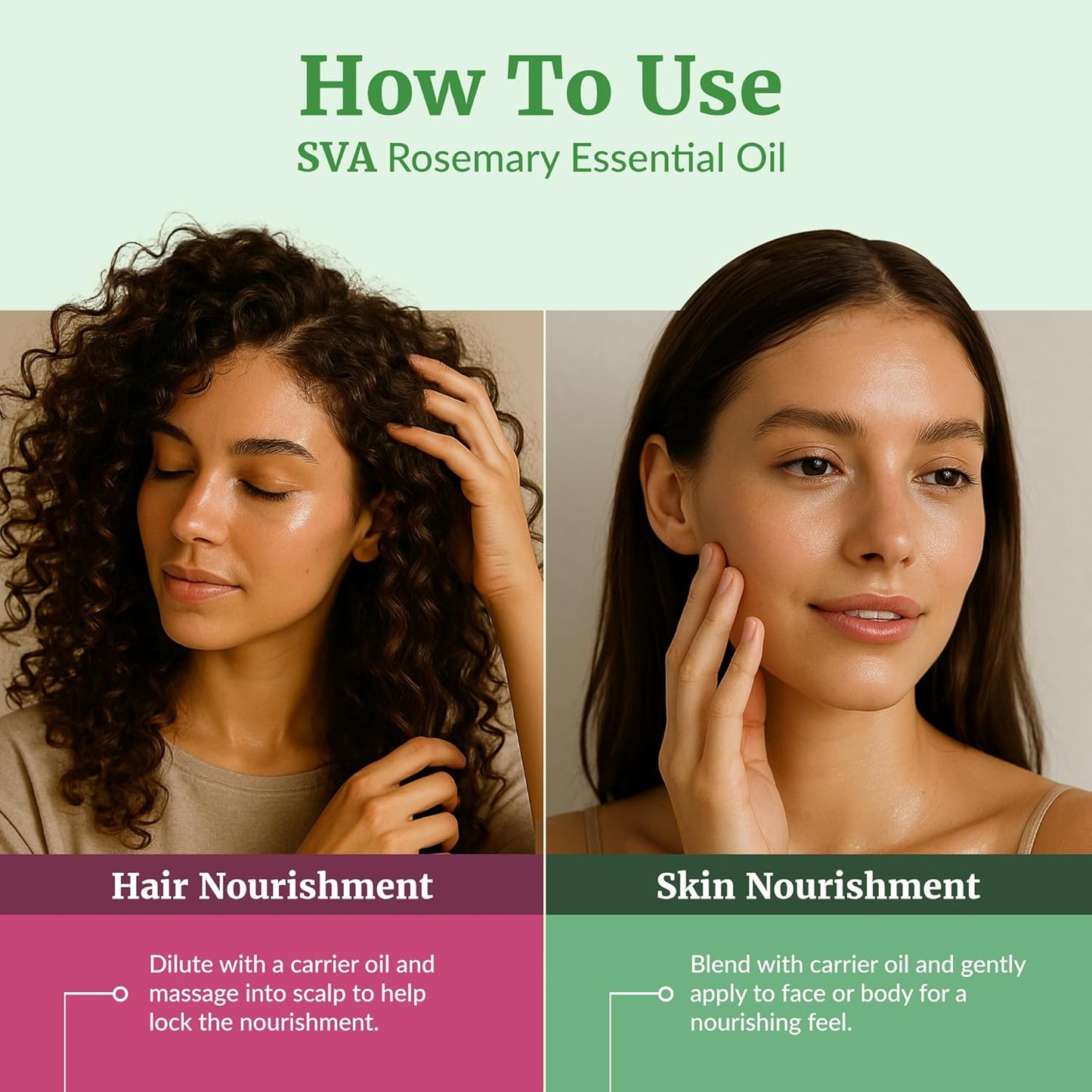 SVA Rosemary Essential Oil – 4 Fl Oz – 100% Natural Rosemary Oil for Hair, Face, Skin Care, Diffuser, Aromatherapy, Scalp, Body Massage, Soap and Candle Making – with Dropper