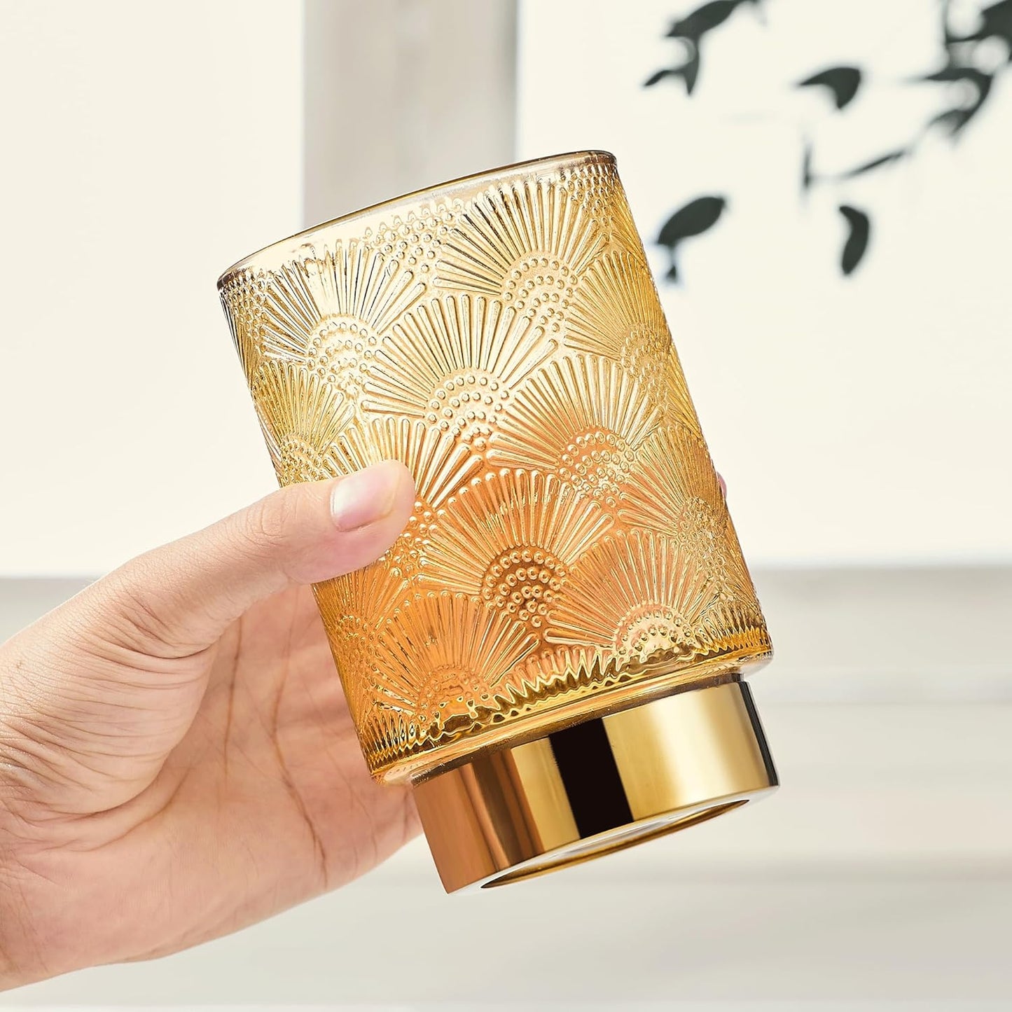 Makeup Brush Holder Organizer,Toothbrush Holders,Desk Pen Pencil Holder,Multifunctional Vintage Glass Brush Cup（A41-2-US）