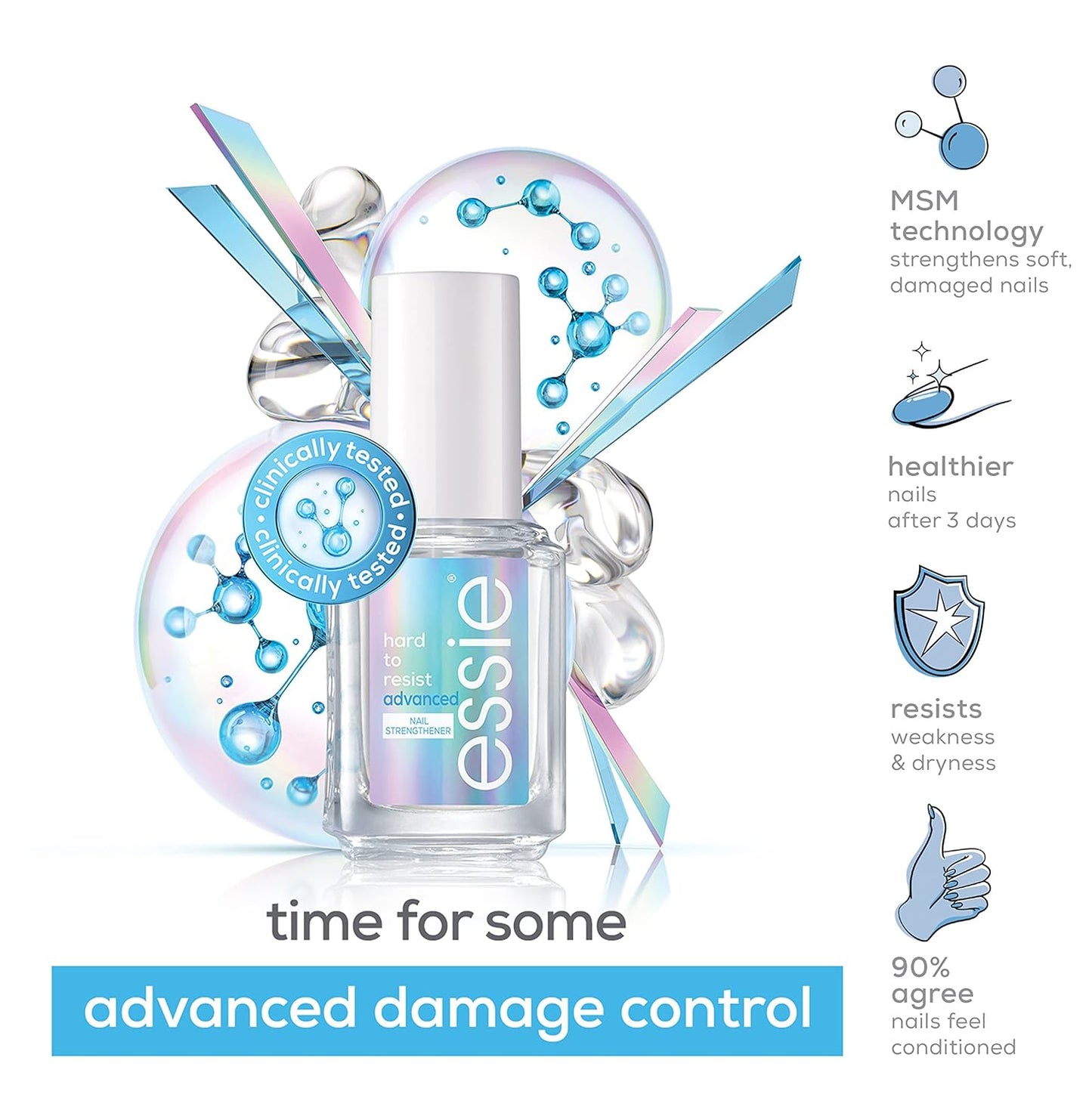 essie nail care, strengthener treatment, vegan, Hard To Resist Advanced, 0.46 fl oz