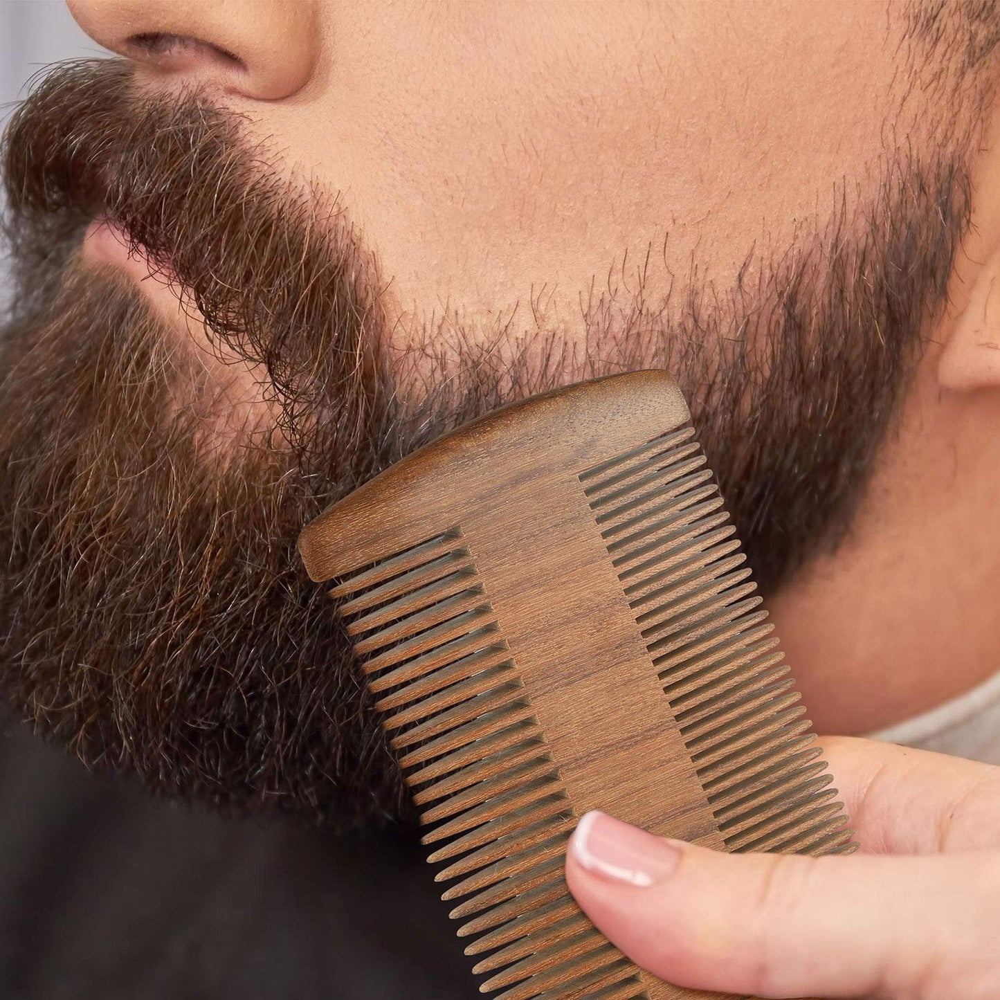 3 Pieces Beard Comb for Men Natural Sandalwood Wooden Mustaches Combs