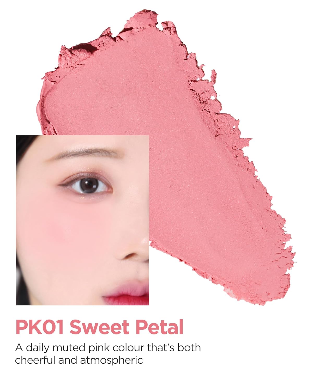 THESAEM Jelly Blusher PK01 Sweet Petal - Velvety Finish Soft Jelly Powder Cheek - Easy Blending Formula- Lightweight, Smooth, Natural Buildable Blusher
