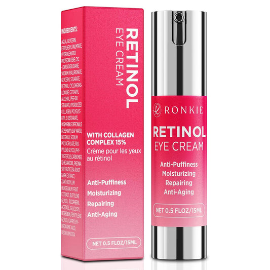 Retinol Eye Cream for Dark Circles: Anti-Wrinkle Eye Cream with Hyaluronic Acid - Reduce Under Eye Bags