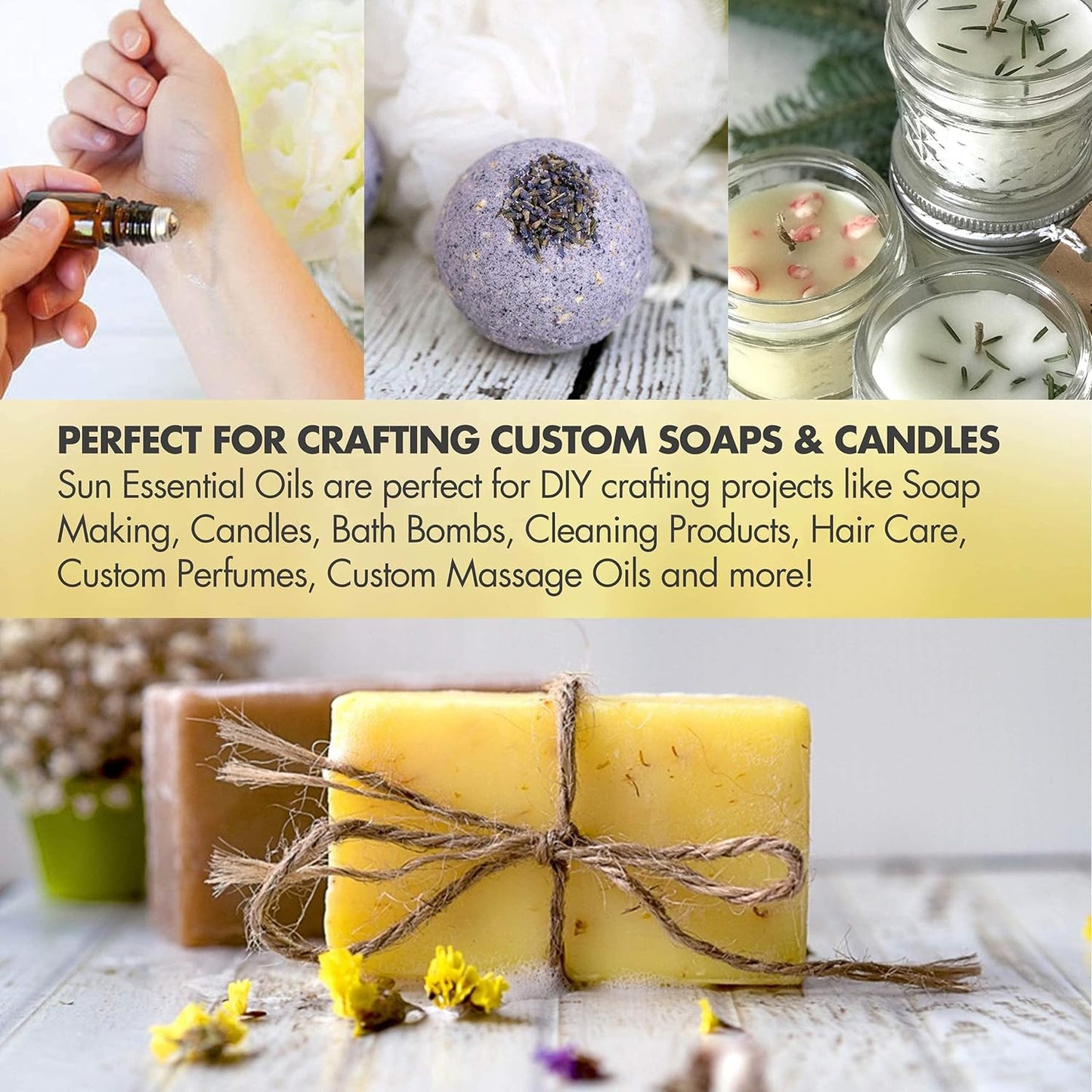 Sun Essential Oils - Peppermint Essential Oil (8 oz) with Dropper for Diffuser, Humidifier, Skin & Aromatherapy Body Massage, Candle & Soap Making for Home