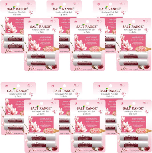 Salt Range Lip Balm with Cherry & Shea Butter – Hydrating and Soothing Lip Moisturizer for Deep Nourishment, Organic Chapstick, 12-Count Pack (24 Pieces) for Soft Lips