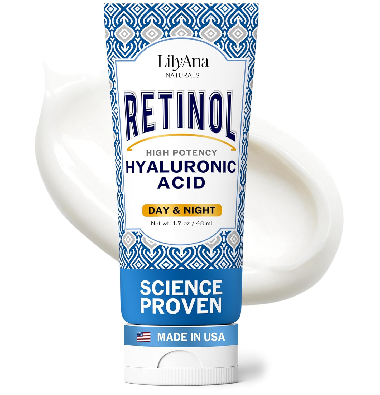 LilyAna Naturals Anti Aging Retinol Face Cream for Women – Wrinkle & Neck Cream for Firming, Retinol Moisturizer for Face with Hyaluronic Acid, Hydrating Night Cream for Fine Lines, Collagen Boost