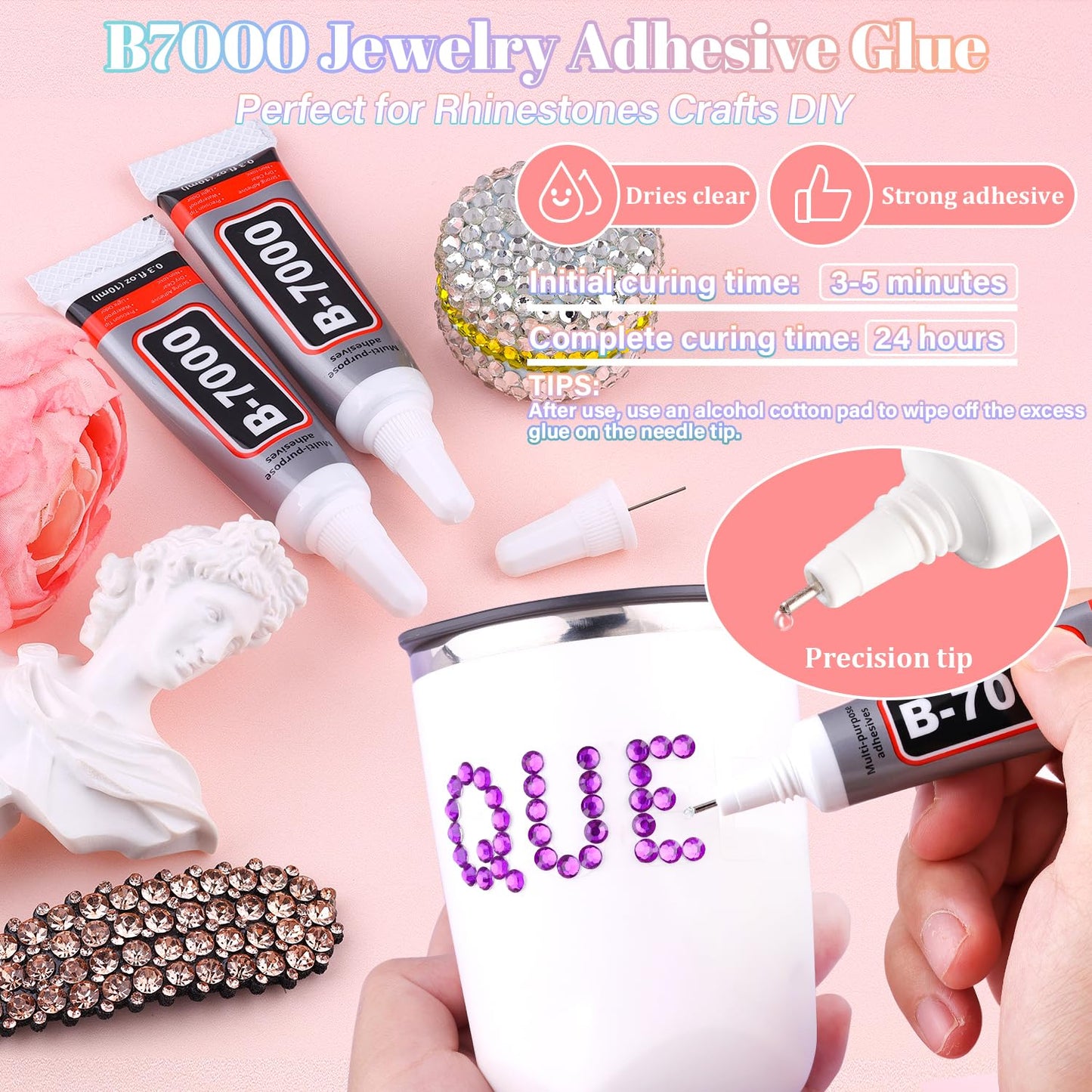 30000Pcs Resin Purple Rhinestones for Bedazzling Crafting with b7000 Jewelry Glue, Bulk Flatback Gems Bedazzler Kit for Crafts Clothes Shoes Fabric Nail Diamond Art, Assorted Size 2/3/4/5/6mm