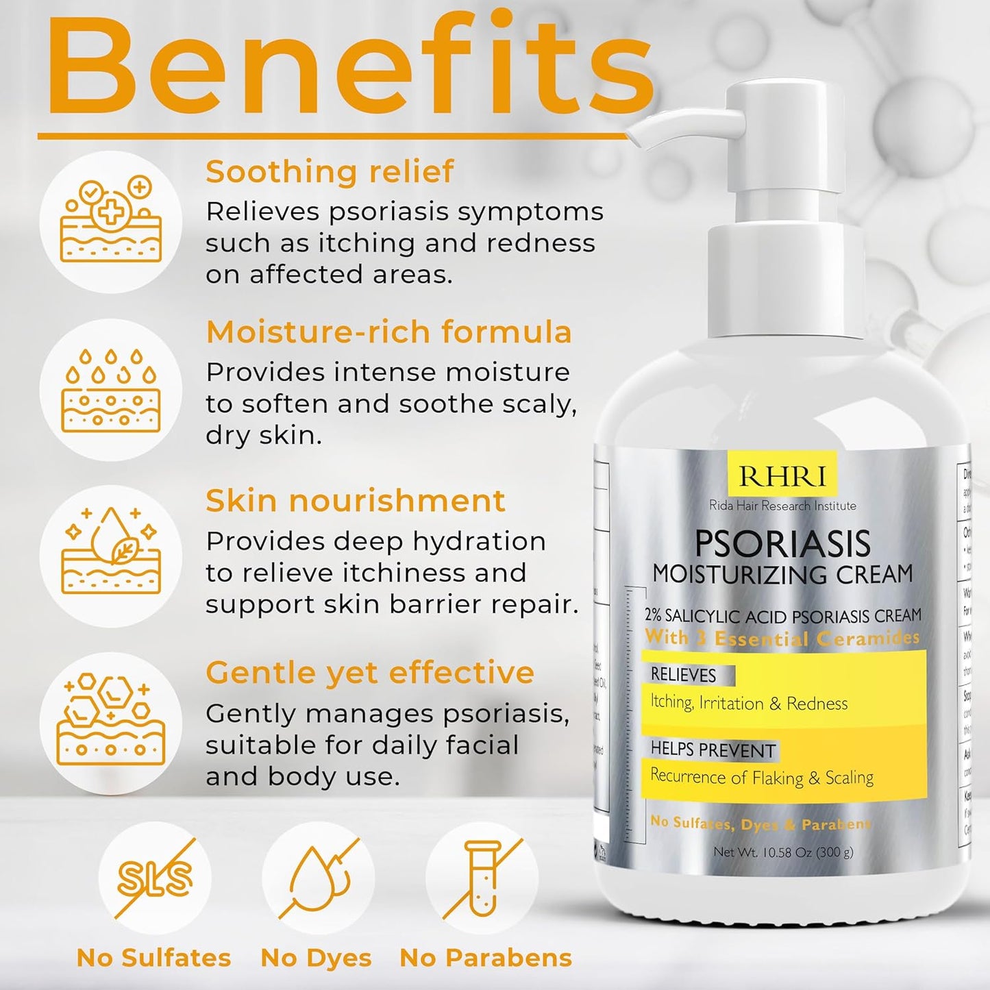 Psoriasis Cream for Itchy Scalp, Face & Body | Eczema Cream for Adults | Psoriasis Treatment for Skin | Itching, Irritation & Redness Relief | XL Size