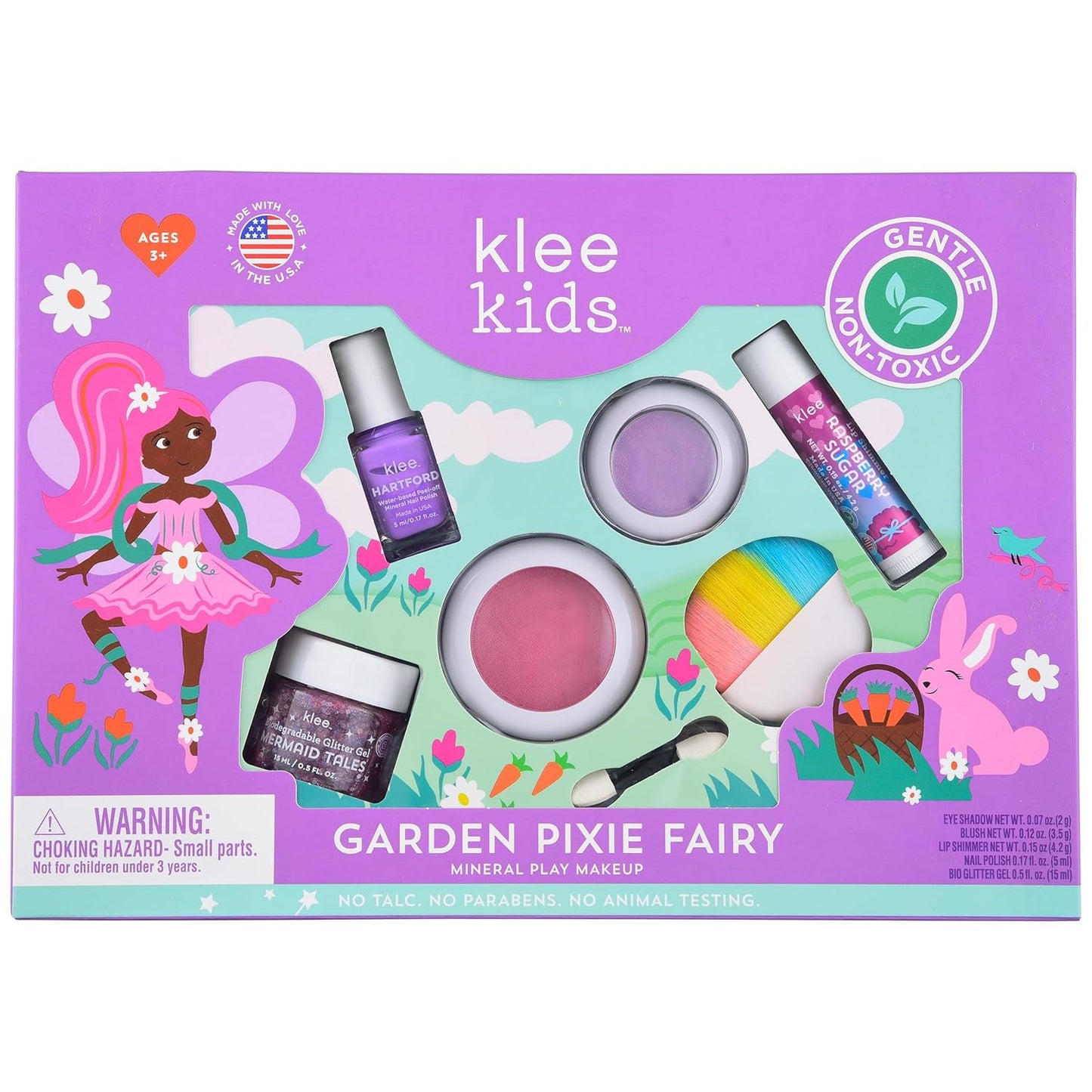 Luna Star Naturals Klee Kids Deluxe Play Makeup Kit. Gentle and Non-Toxic. Made in USA. (Garden Pixie Fairy)