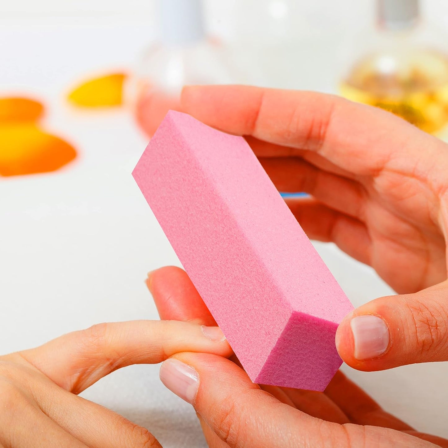 Natural and Acrylic Nail Buffing Blocks, 12-Pack, 4 Sided, Medium Grit (Multi-Colored)