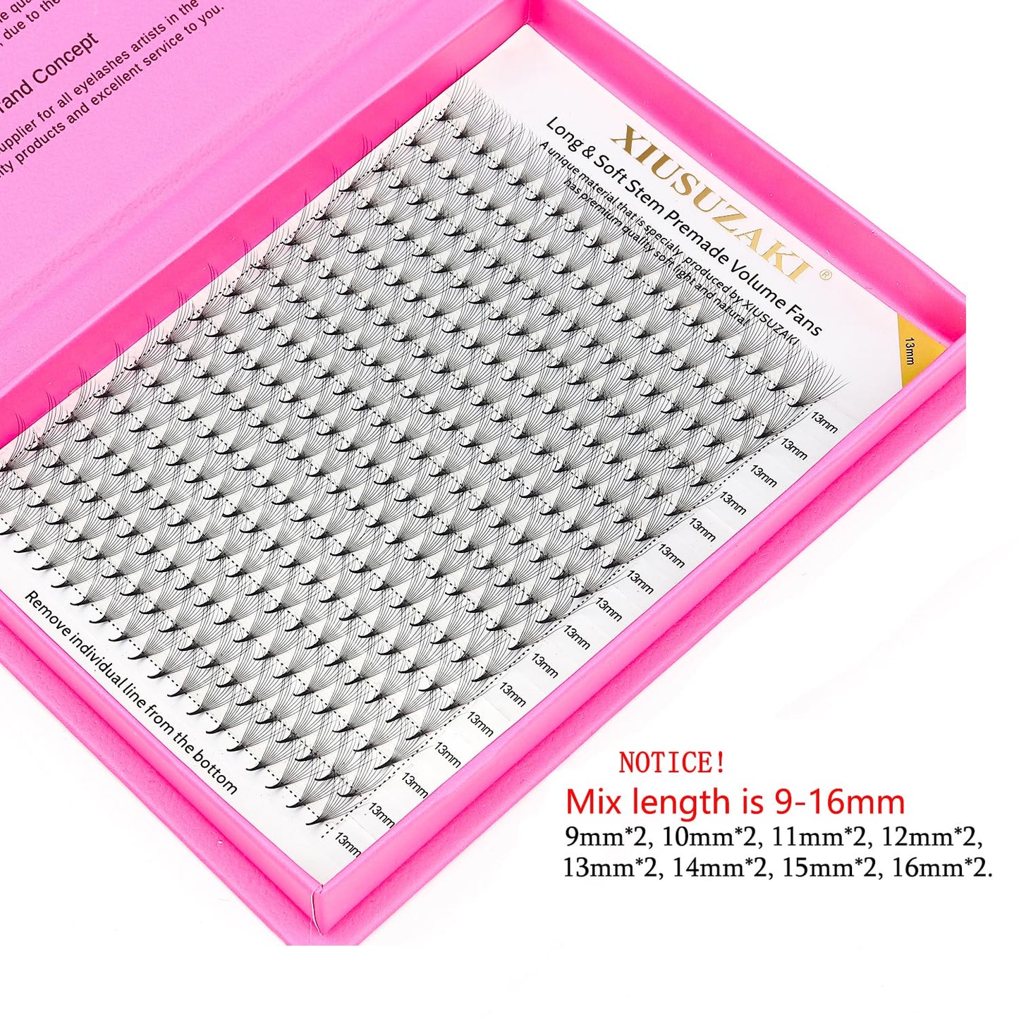 Premade Fans Eyelash Extensions 10D Volume Lash Extensions 0.07 Thickness Eyelash Extension D Curl Premade Lash Fans 13mm Fluffy Soft Handmade Lash Fan(10D-0.07-D,13mm)