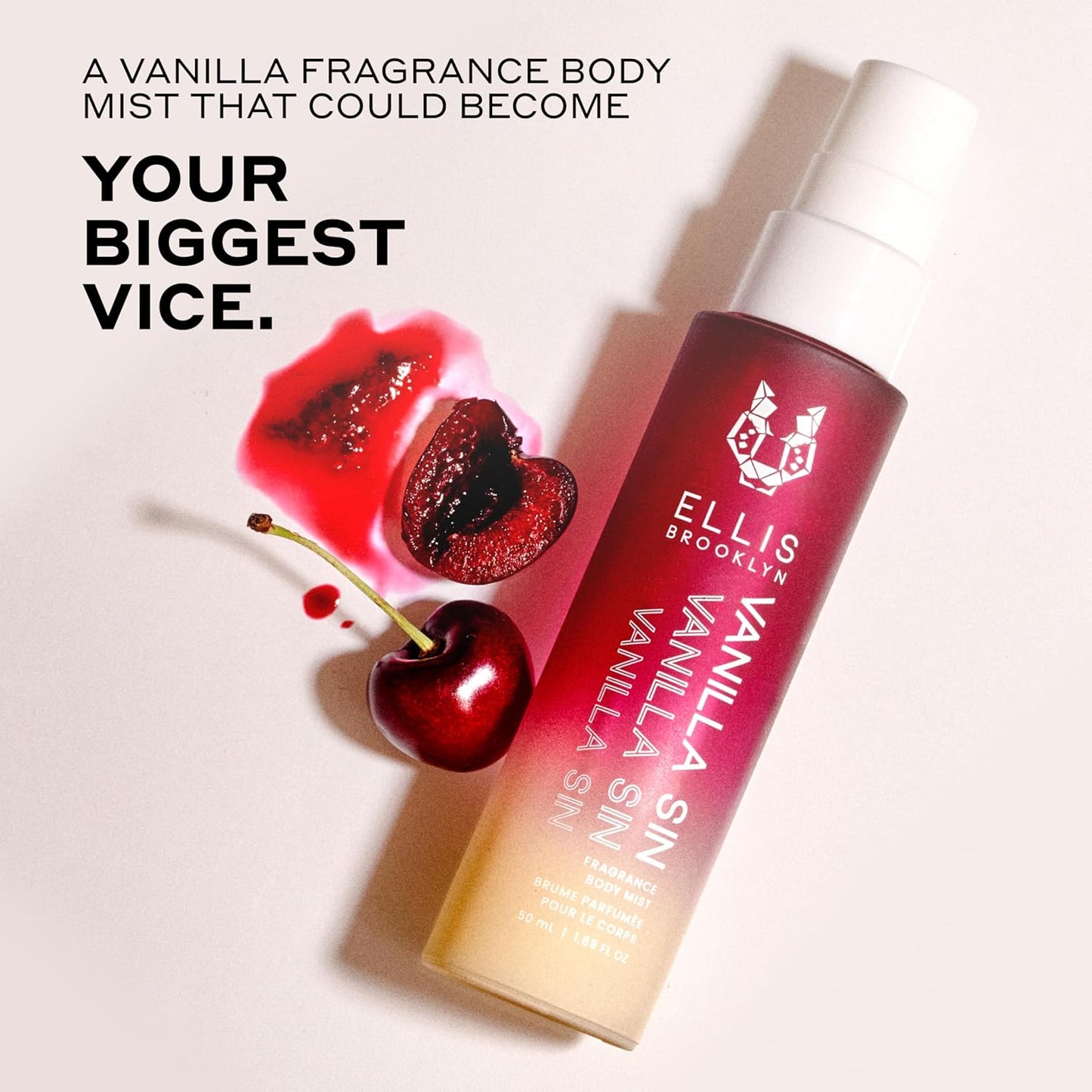 Ellis Brooklyn VANILLA SIN Hair And Body Fragrance Mist - Gourmand Perfume Mist with Black Cherry, Fresh Freesia, & Bourbon Vanilla, Vegan Perfume Made In The USA, 50ml 1.7 Fl Oz