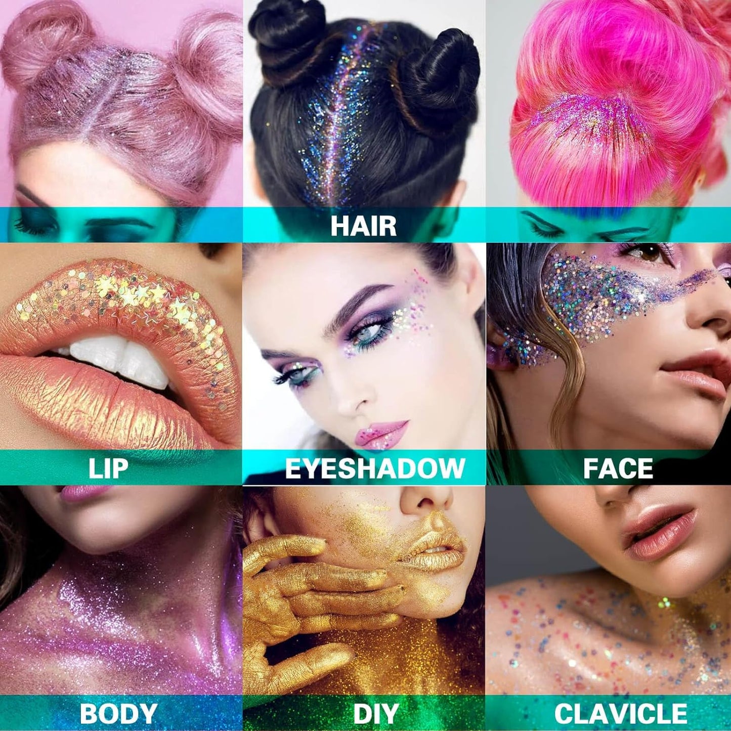 MEICOLY Light Blue Body Glitter,Mermaid Princess Face Glitter Gel,Ice Blue Glitter Face Paint for Halloween,Frozen Birthday Party Decorations,Chunky Glitter for Eye Lip Hair,Festival Rave Glitter Gel