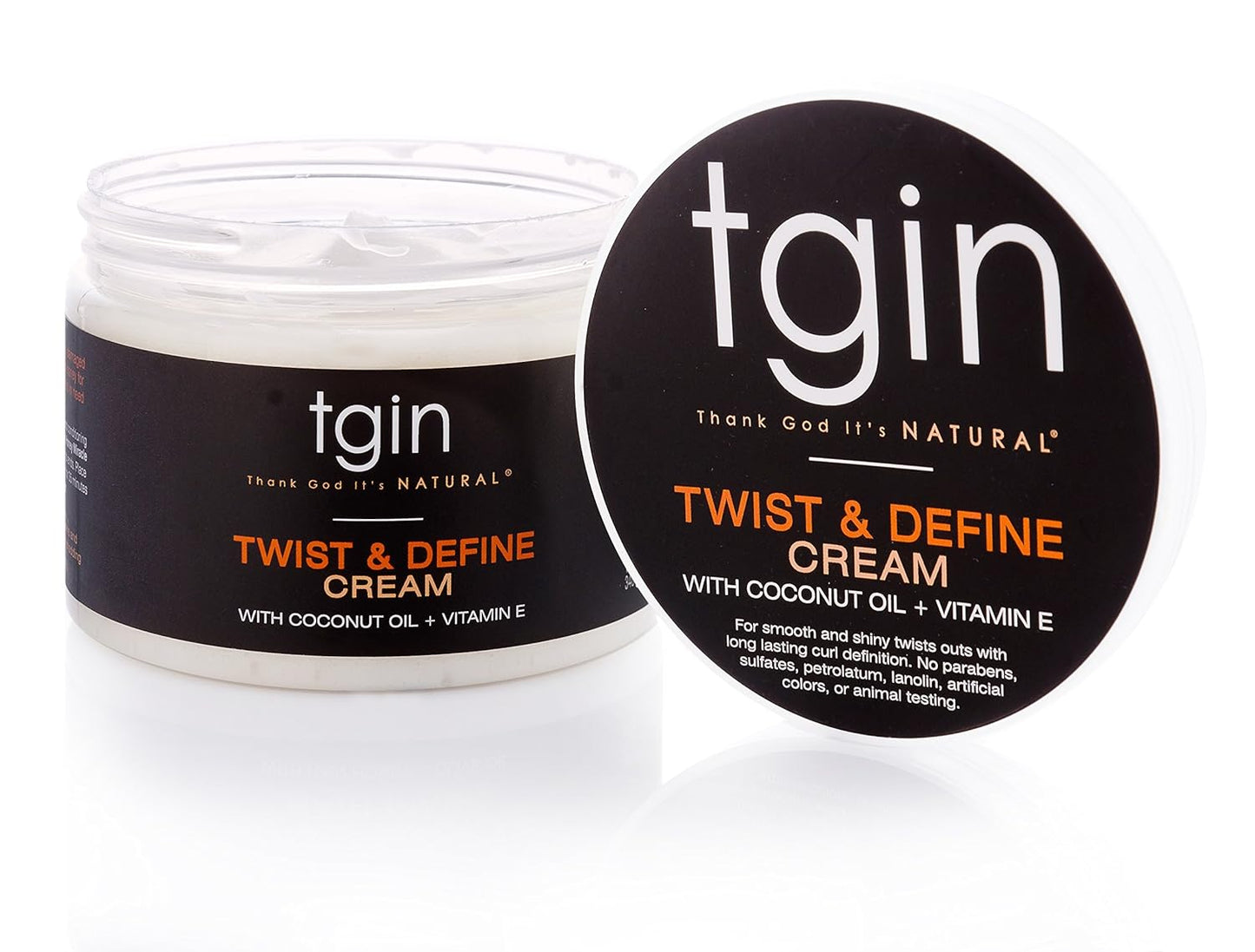 Thank God It's Natural tgin Twist and Define Cream, Hair Styling Cream - 12 Oz, Curly Hair - Paraben Free