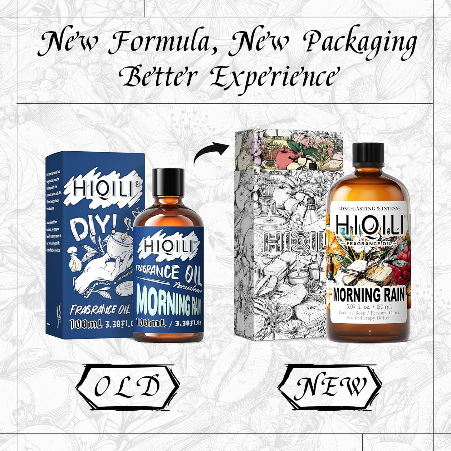 HIQILI Morning Rain Fragrance Oil for Soap, Candle & Hair Conditioner Making, Fresh Scent for Home, Car Diffuser - 5.07 Fl Oz