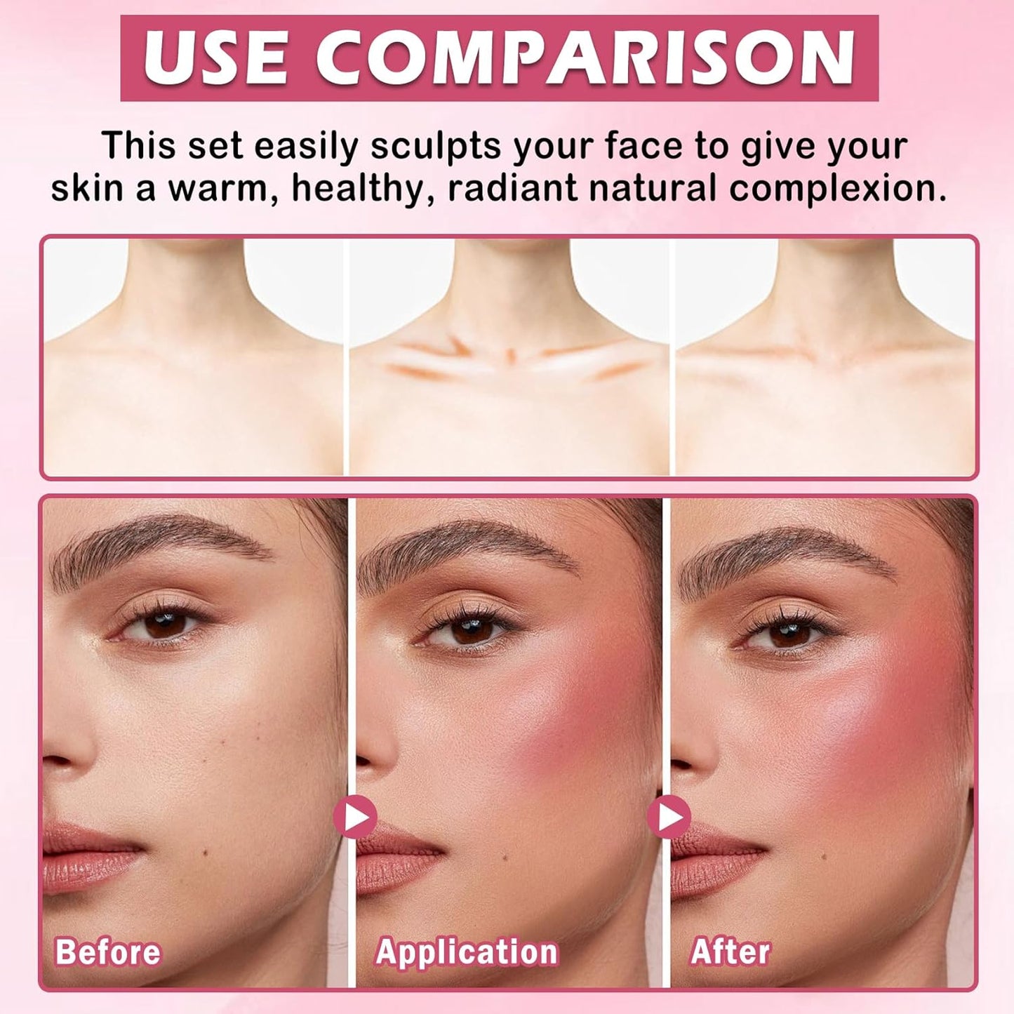 CAHIUYOA 6 Colors Cream Contour Stick Makeup Kit,Highlighter Makeup Stick,Bronzer Contour Stick and Blush Stick for Cheeks,Long Lasting Waterproof Face Highlighter Makeup Contour Kit (Set A)