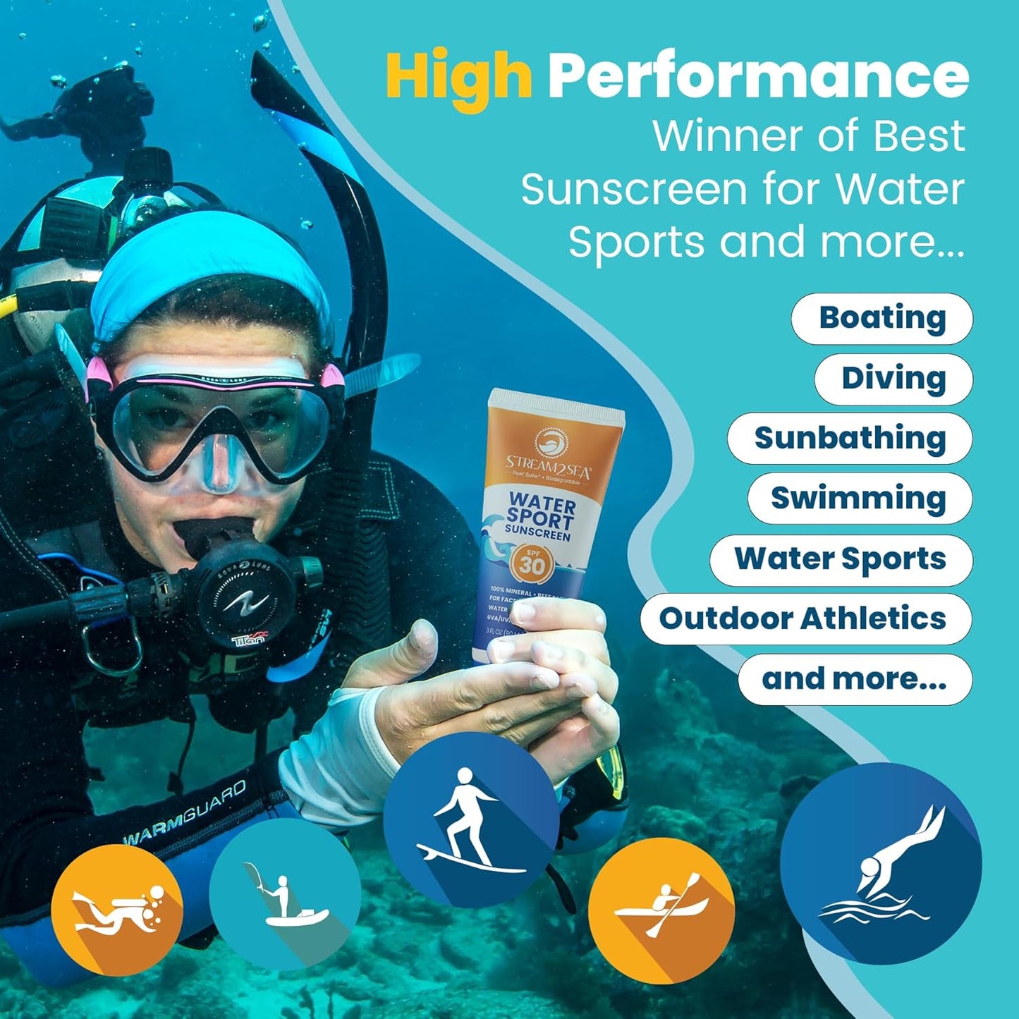 STREAM 2 SEA SPF 20 Biodegradable Mineral Sunscreen, 3 Fl oz Paraben Free Non Greasy and Moisturizing Reef Safe Sunscreen For Face and Body Protection Against UVA and UVB