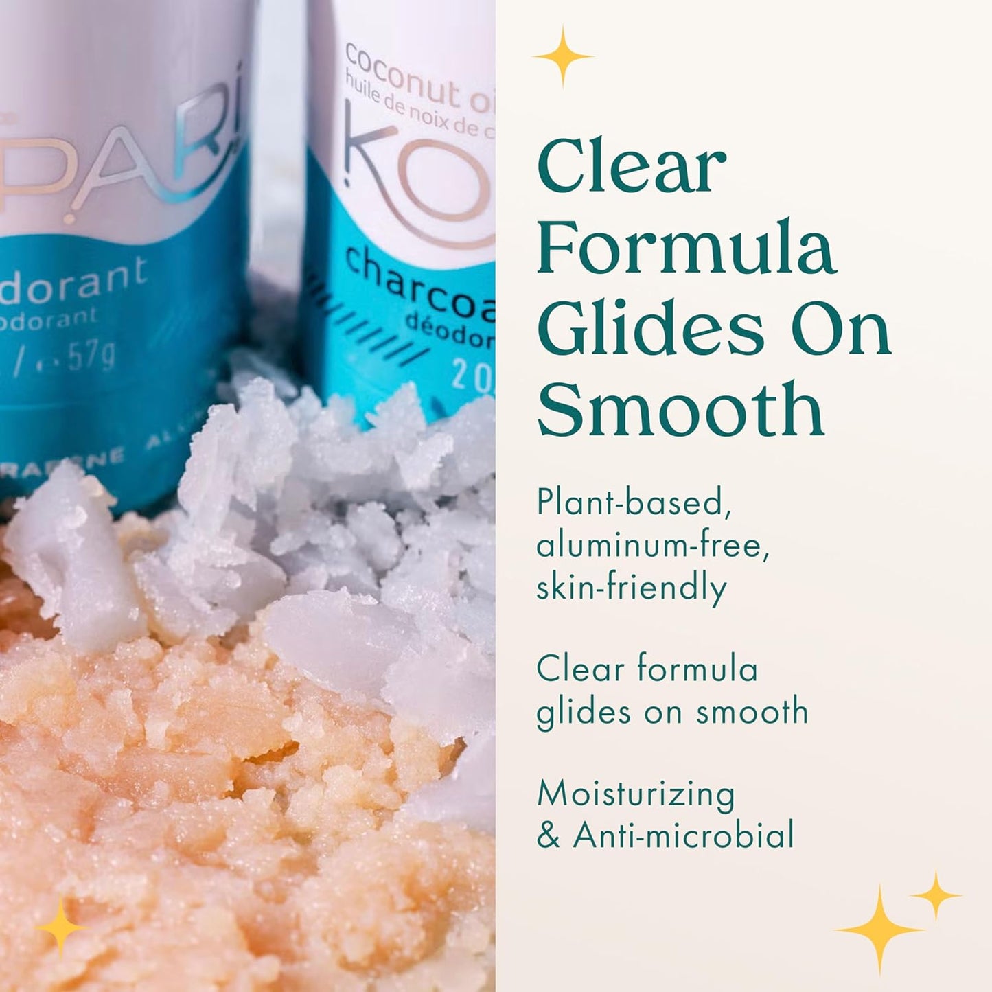 Kopari Aluminum Free Coconut Deodorant, Non Toxic & Clean Plant-Based, No Aluminum, Parabens or Baking Soda, Long Lasting Protection, Beach 2 oz