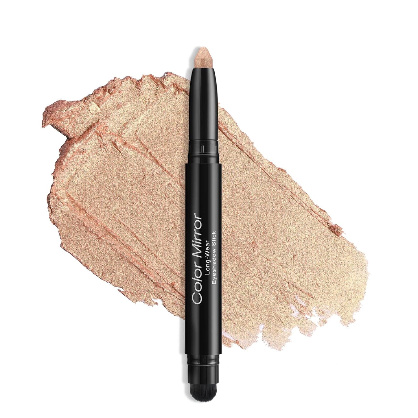 Longwear Cream Eye Shadow Sticks(06 Cognac Shimmer),Smudge-Proof, Waterproof Eyeshadow,Silky Formula Glitter With Makeup Brush, Bronze Eyeshadow Stick