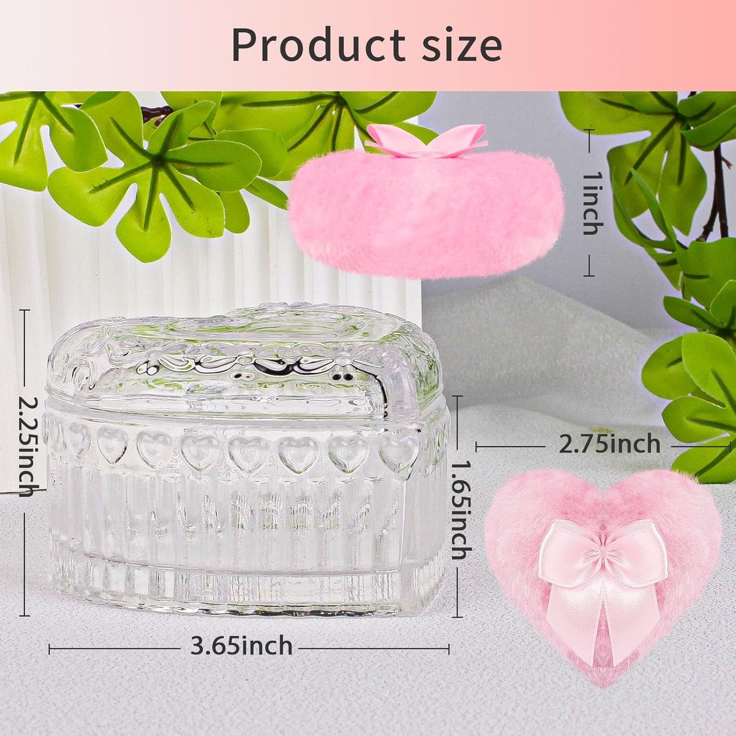 Large Body Powder Puffs and Containers, Crystal Clear Powder Container with Soft Power Puffs, Reusable Dusting Powder Case with Washable Velvet Face Body Glitter Puffs Wet and Dry Makeup