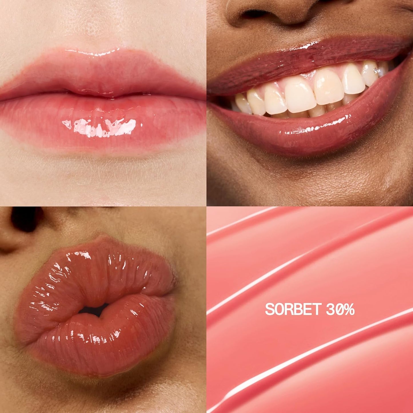 3D Voluming Gloss 30% (Sheer) | Sorbet 30% l High Shine, Non-Sticky Lip Gloss for Makeup | Long-Lasting, Moisturizing Gel Formula | 30%, 70% Pigment Options | 5.3g