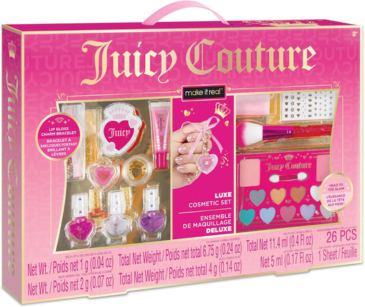 Make It Real: Juicy Couture Luxe Cosmetic Set - Lip Gloss Charm Bracelet, Nail Polish, Eyeshadow, Head to Toe Glam, Makeup Kit, Girls & Kids Ages 8+