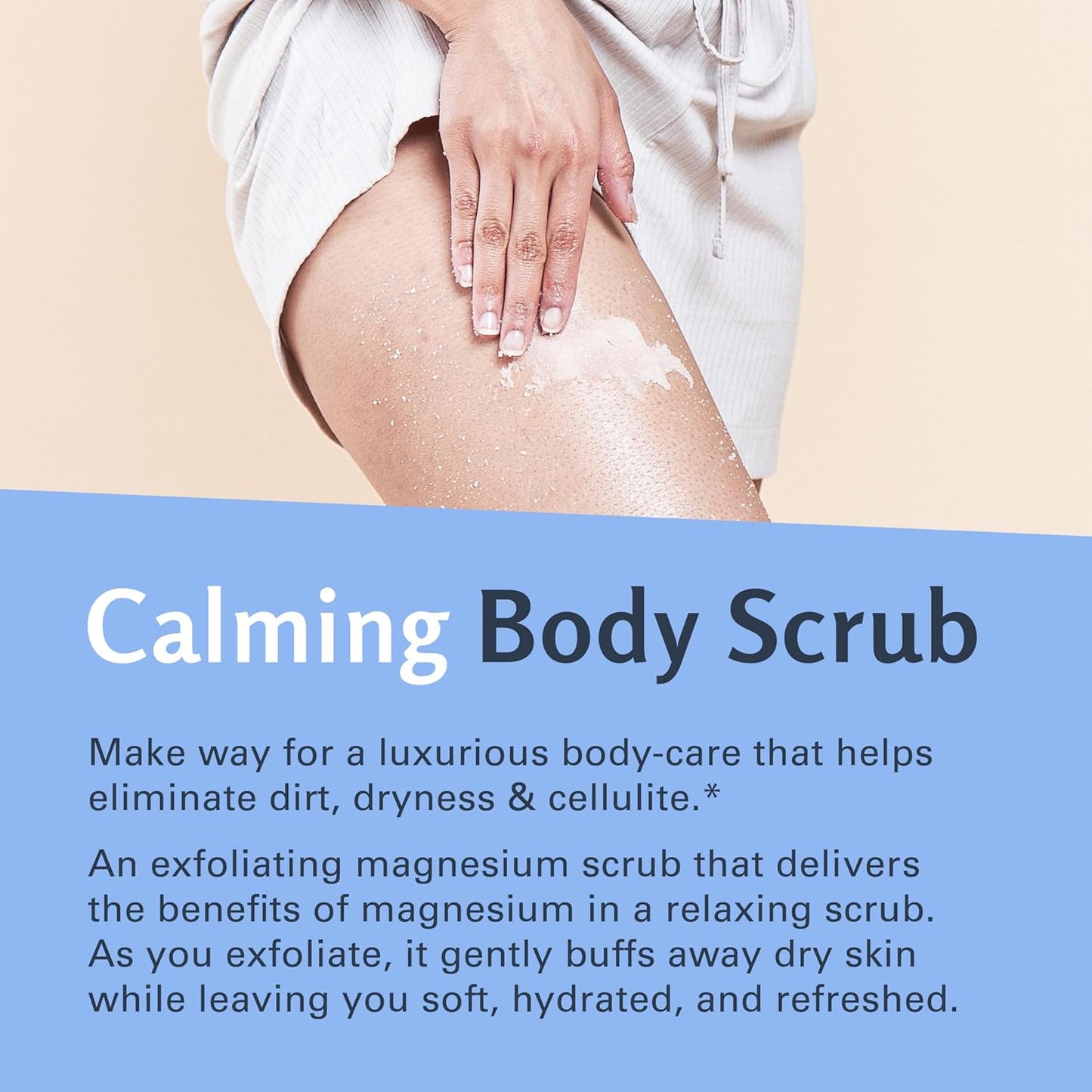 Magnesium Body Scrub for Sore Muscles, Exfoliation, Relaxation and Deep Hydration | Calming & Moisturizing Mineral-Rich Dead Sea Salt Formula With Collagen, Stem Cell & Shea Butter, 16 OZ (453 G)