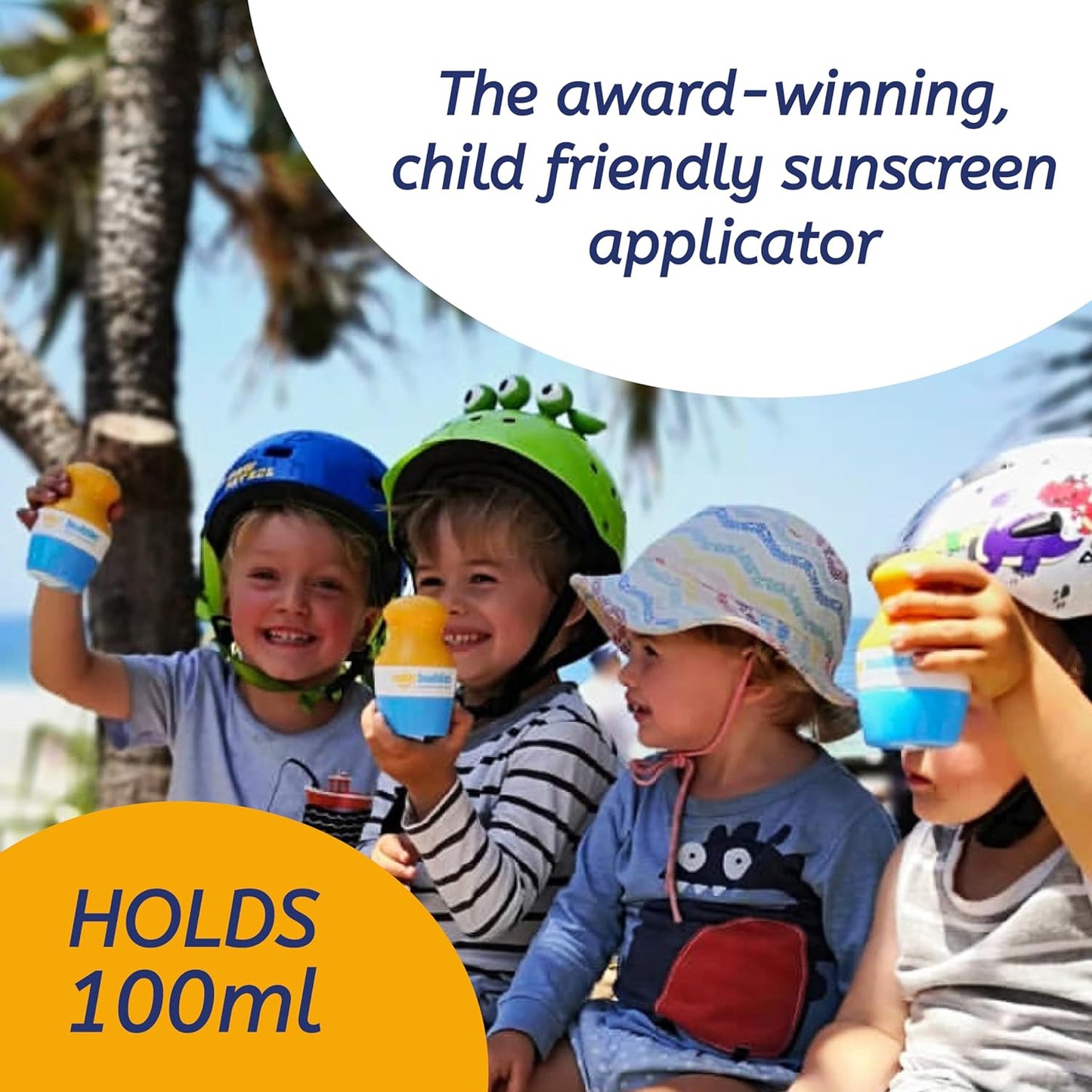 Solar Buddies Sunscreen Applicator - Single Green - Refillable Roll on Sponge Sunscreen, Suncream & Lotion Applicator For Kids, Adults & Families - Holds 3.4fl oz, Perfect Size for Travel