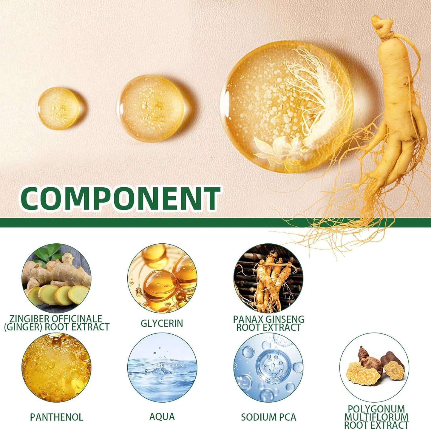 Hair Growth Spray for Women & Men - Natural Scalp Treatment with Ginseng,Ginger Root Extract,Anti Hair Fall Thickening Spray for Faster Regrowth (3.38 fl oz),2pcs